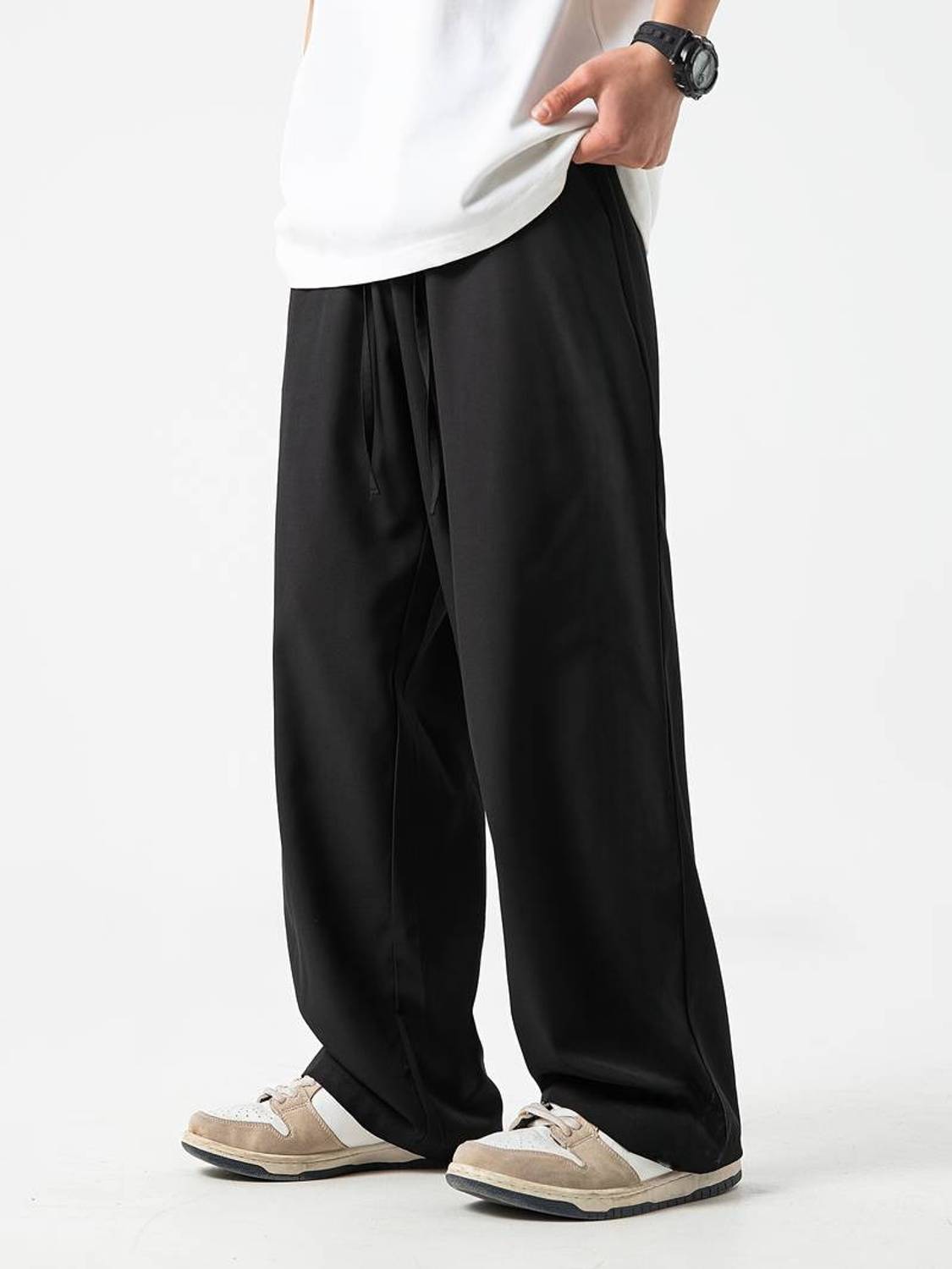 Dockstreet Striped Black Track Pants - Image 1