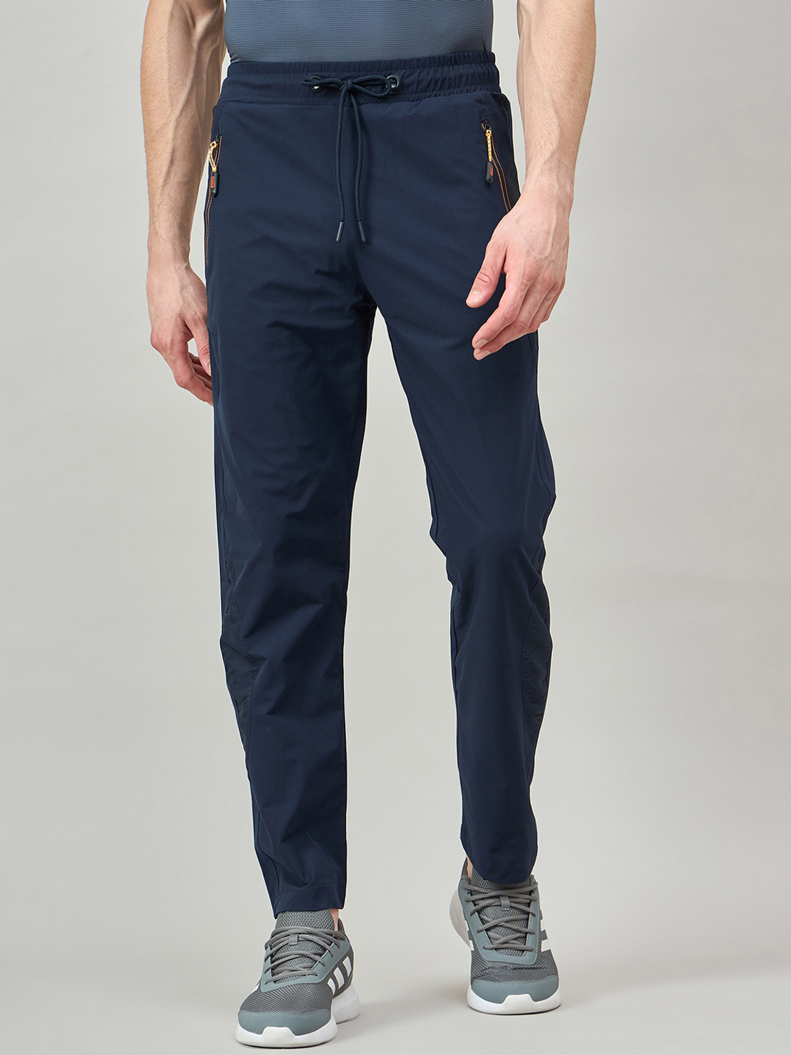 Image of DUKE Solid Men Blue Track Pants