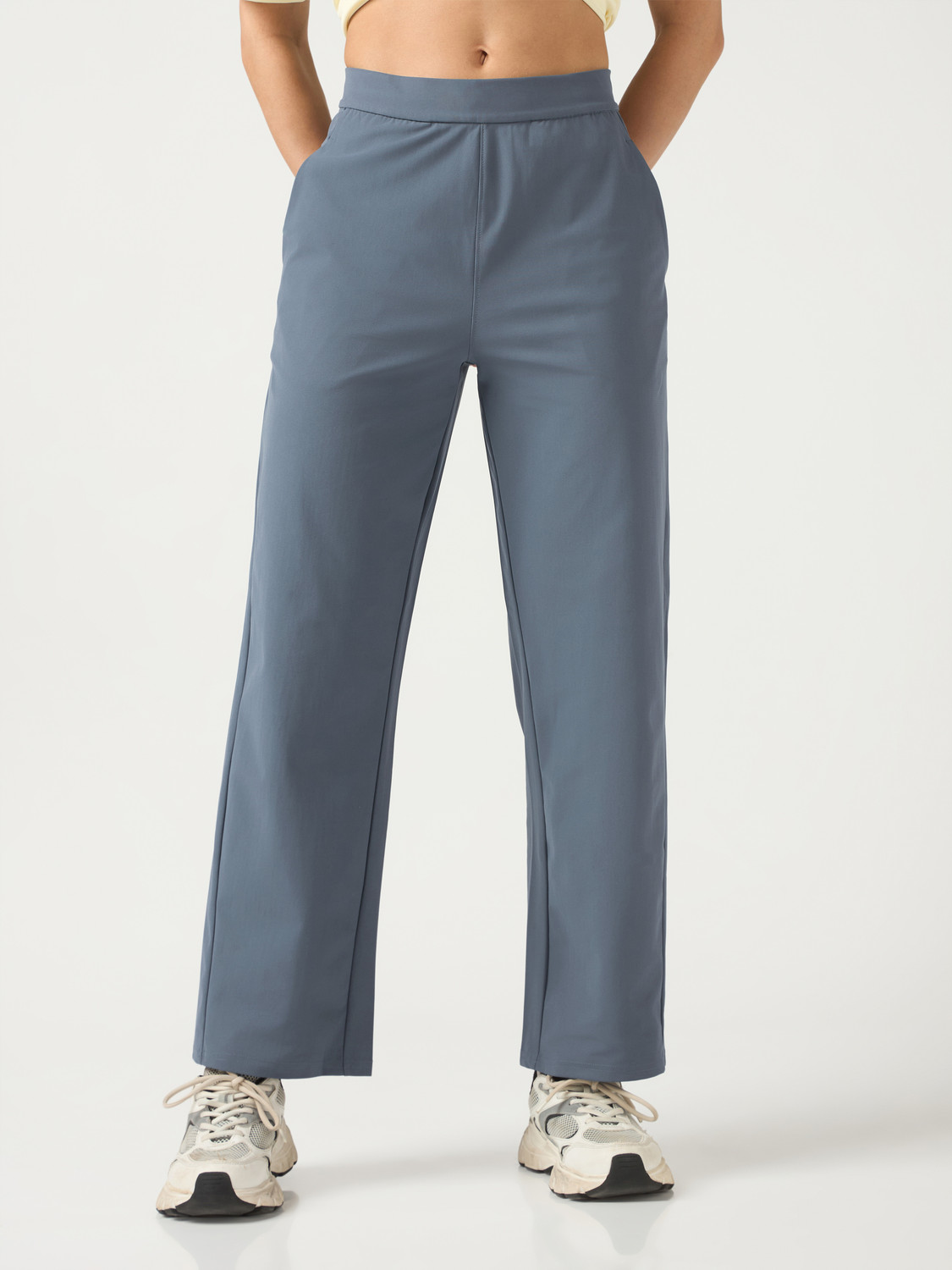 Image of TECHNOSPORT Solid Women Blue Track Pants