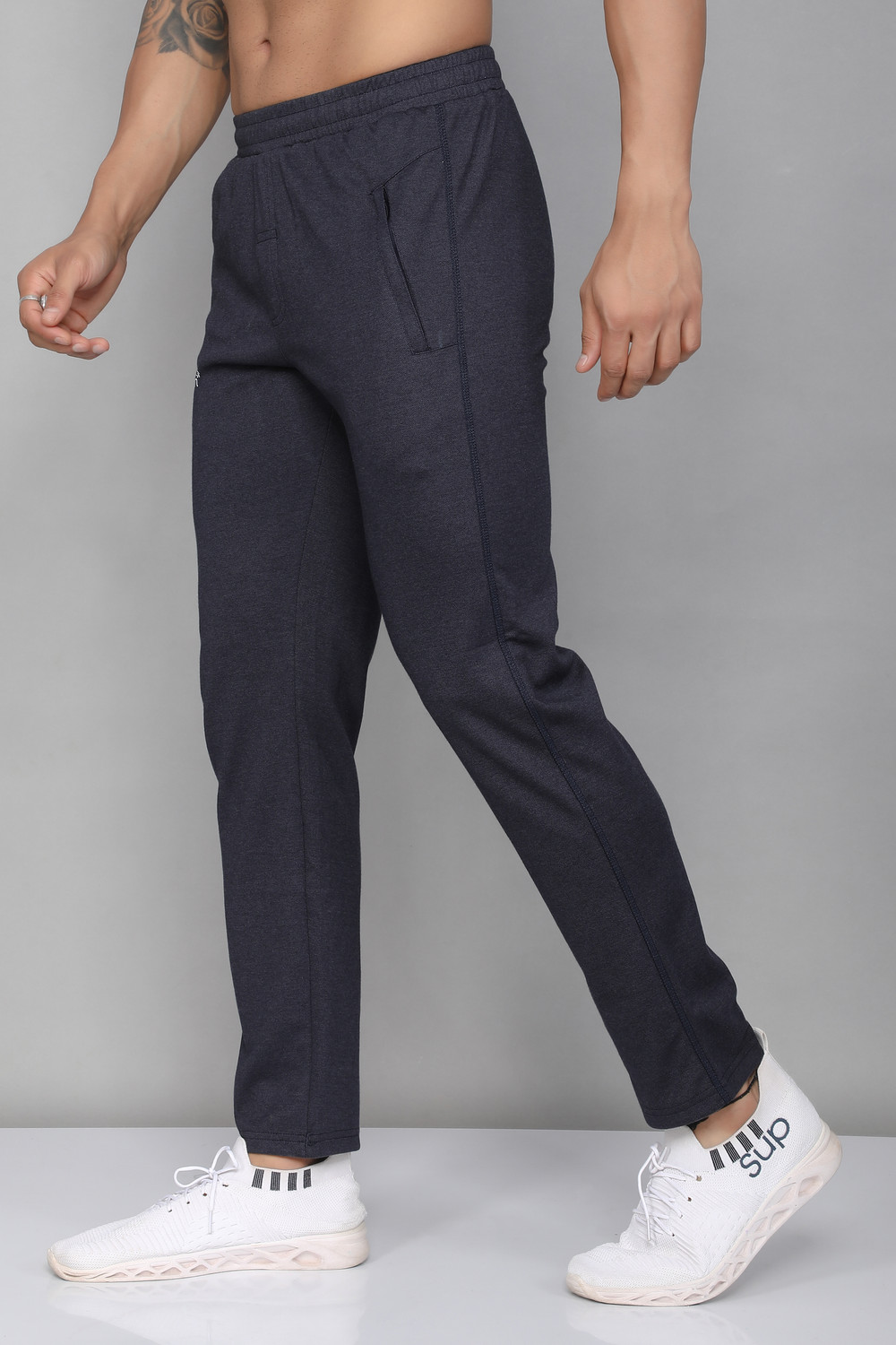 Image of Sport Sun Solid Men Grey Track Pants