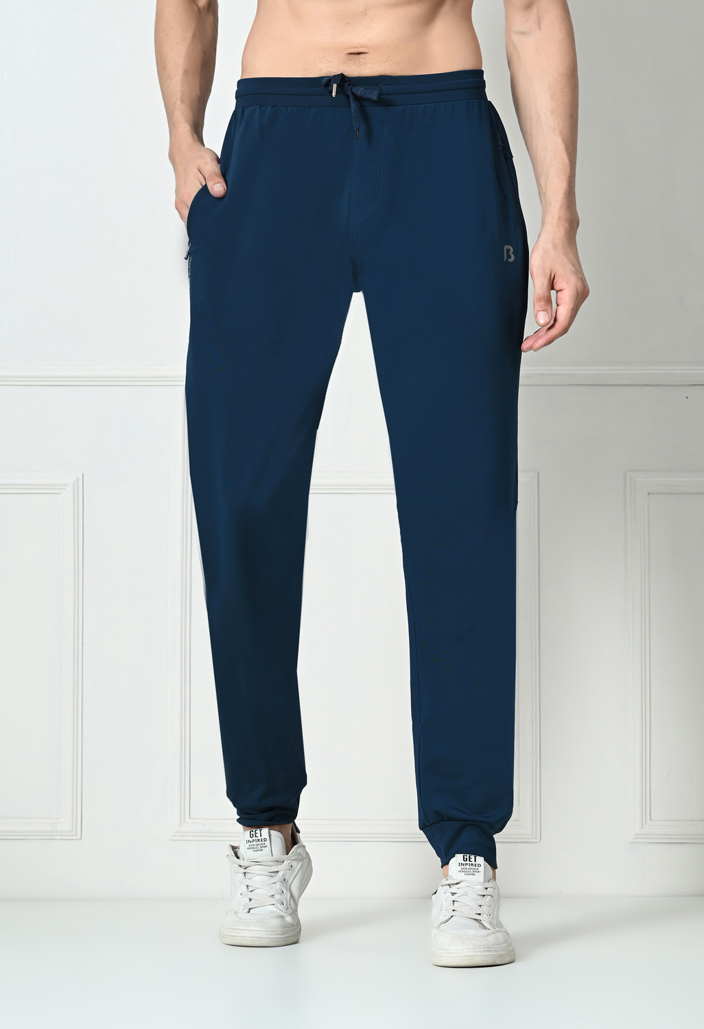 Image of BILDOS Solid Men Dark Green Track Pants