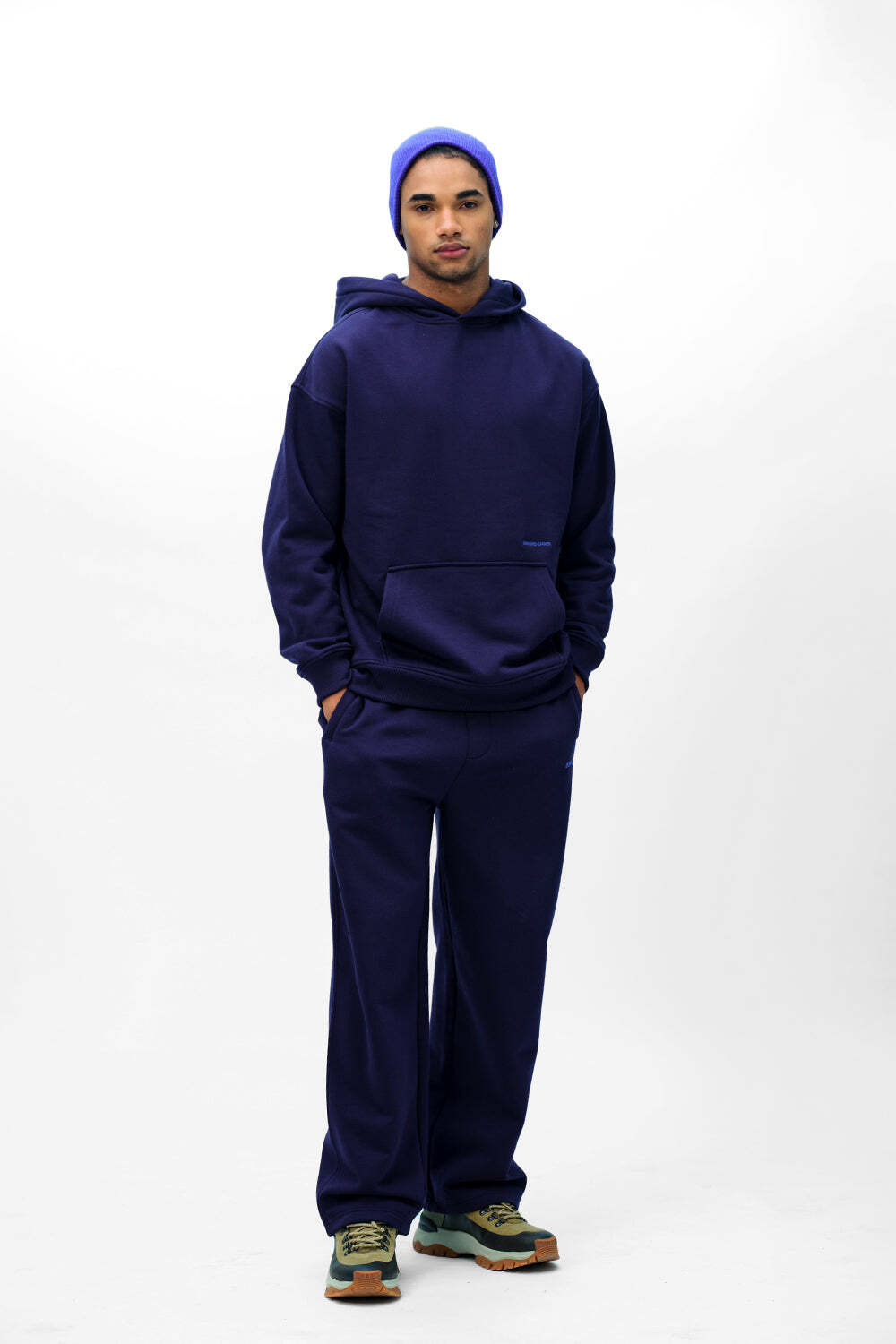 Image of Bonkers Corner Solid Men Blue Track Pants () Solid Men Blue Track Pants