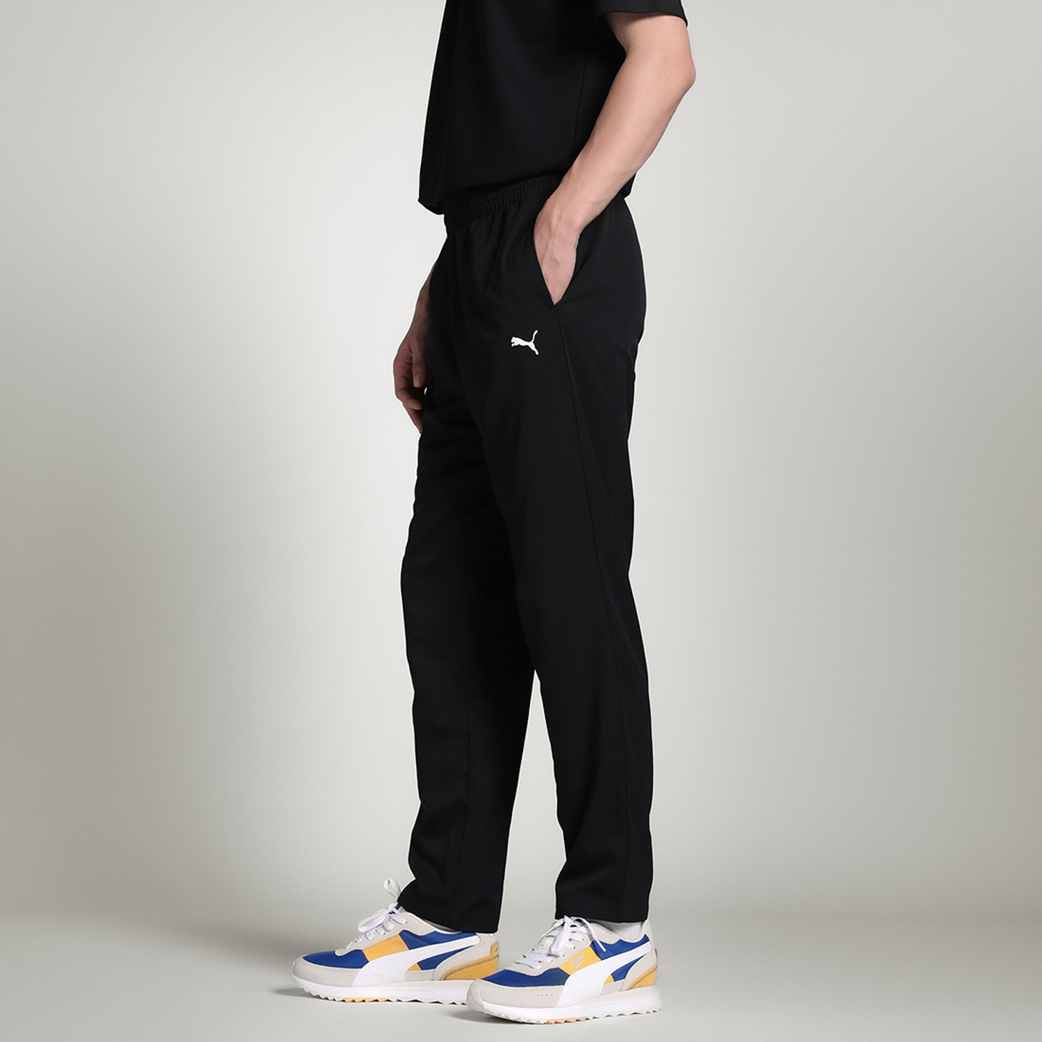 Image of PUMA Solid Men Black Track Pants