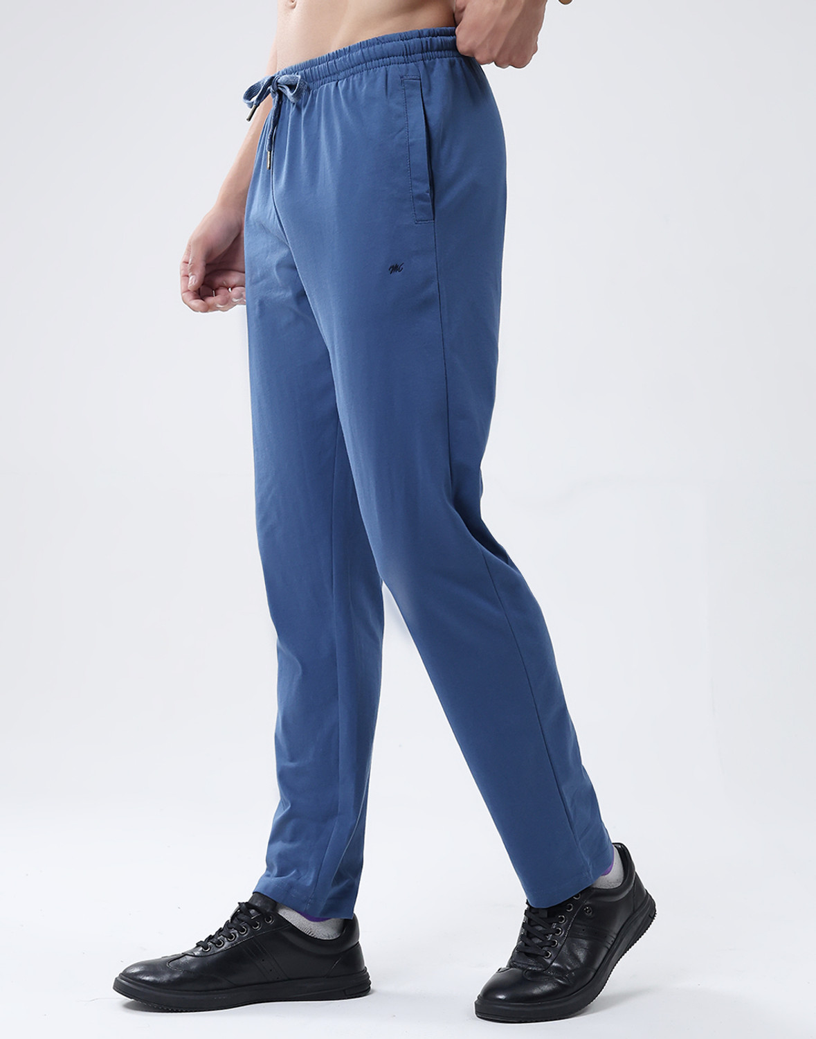 Image of MONTE CARLO Solid Men Blue Track Pants