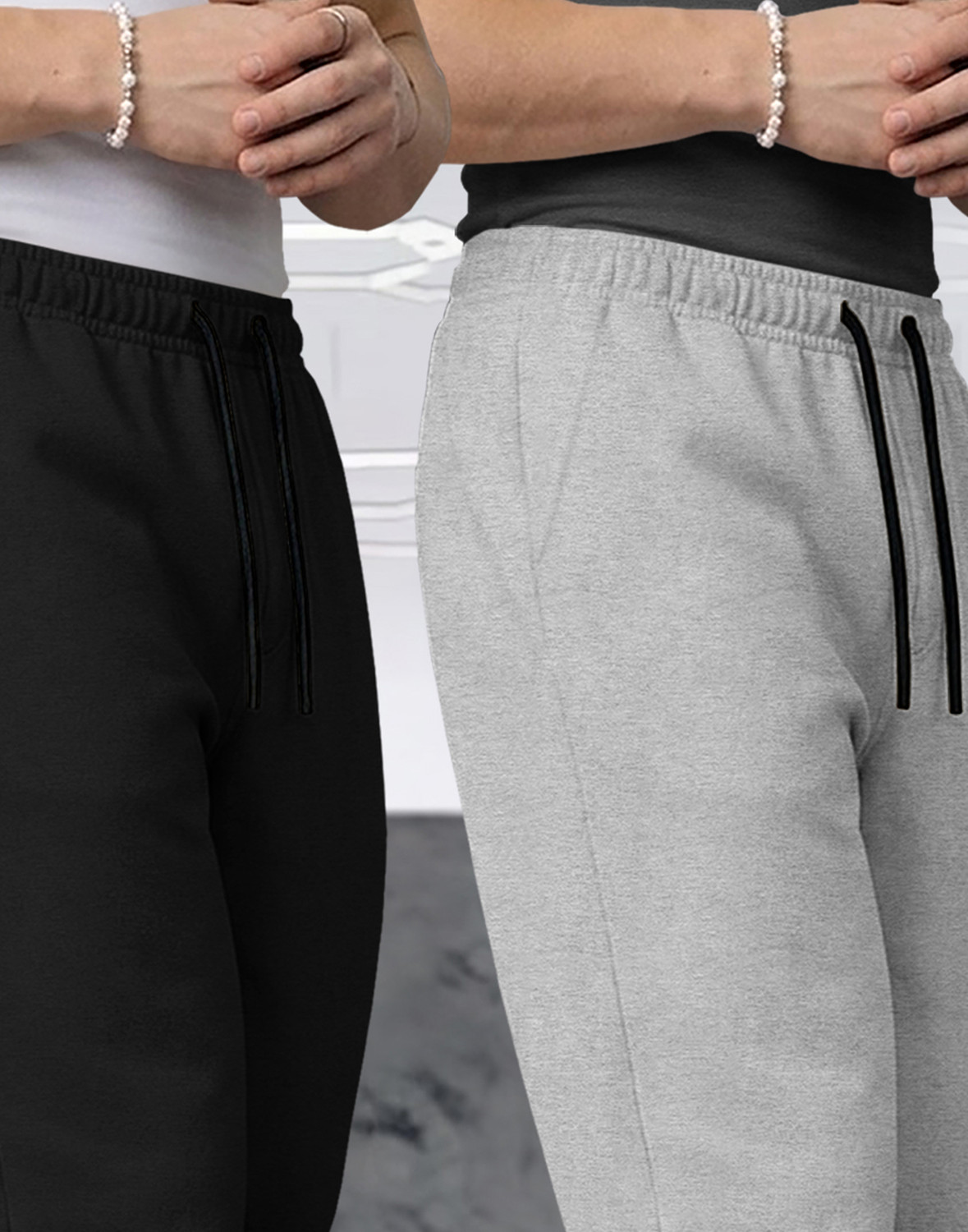 Image of TRIPR Solid Men Black, Grey Track Pants