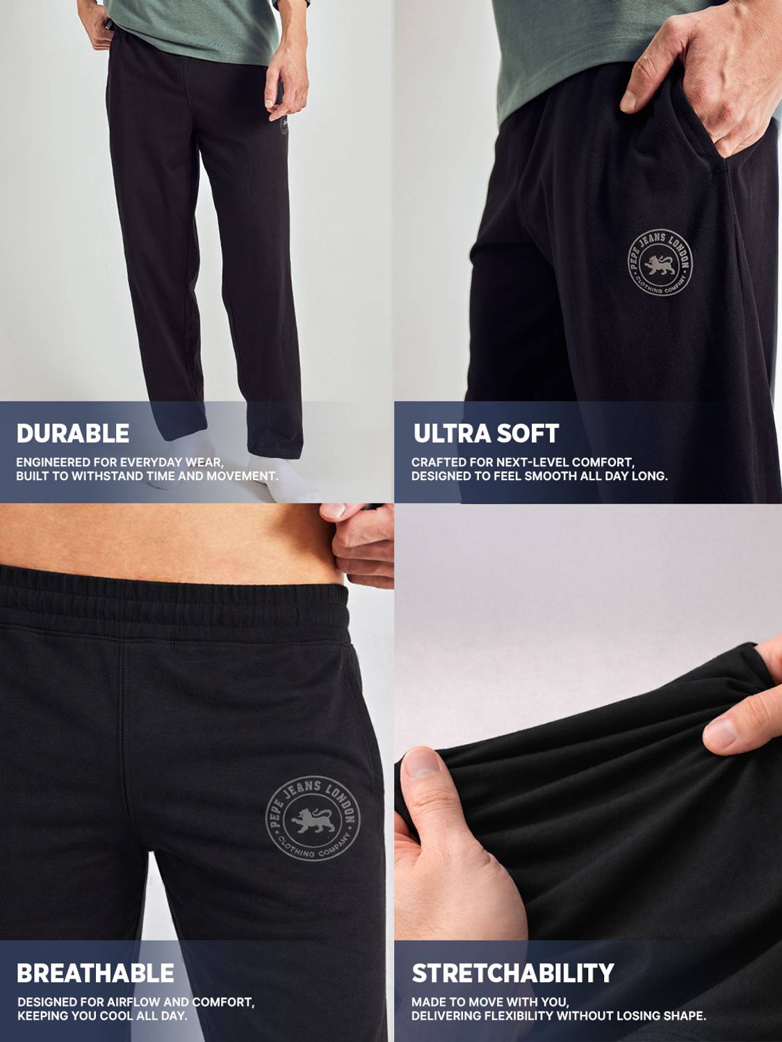 Pepe Jeans Black Track Pants - Image 2