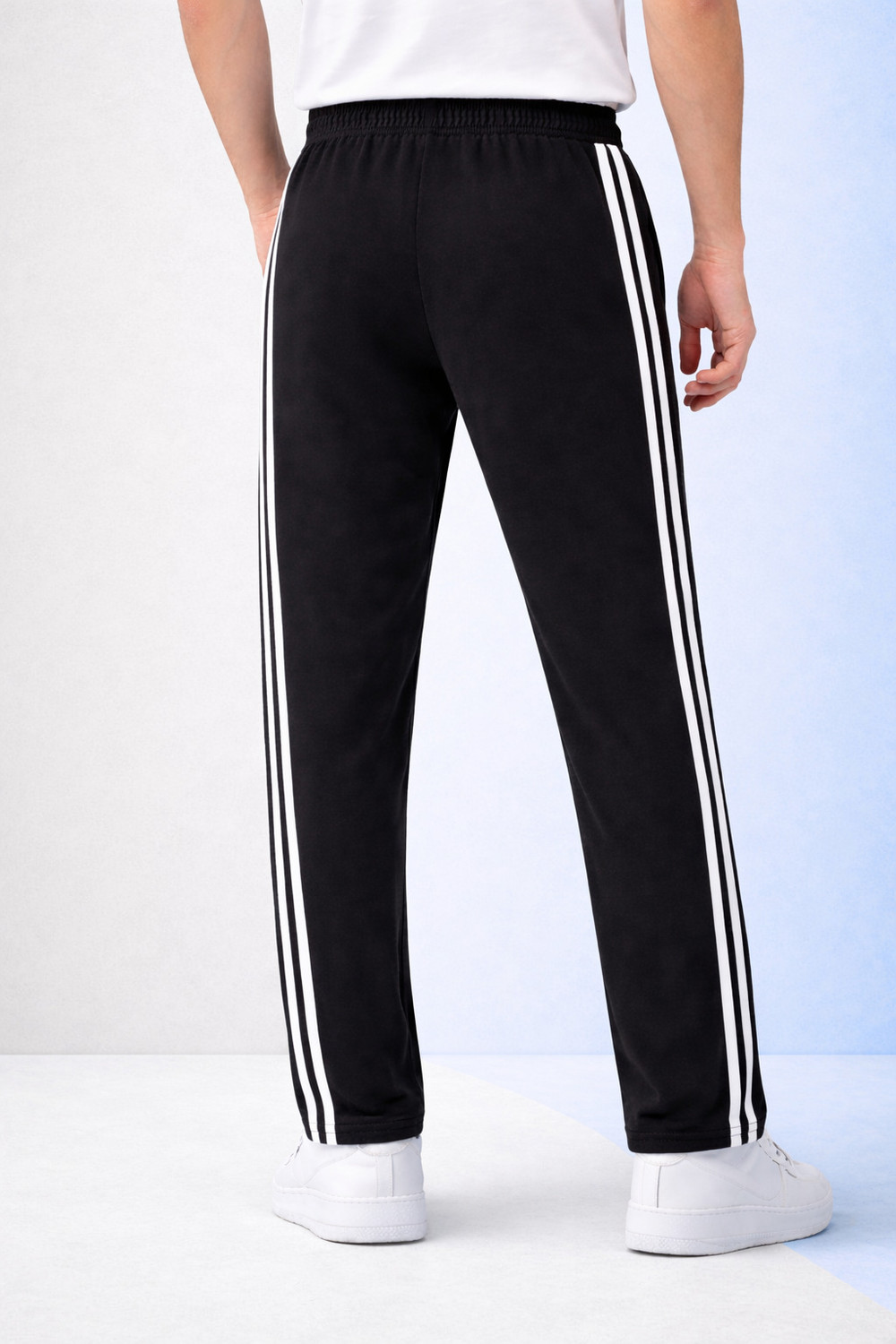 Image of NISHIKA ENTERPRISES Striped Men Black Track Pants