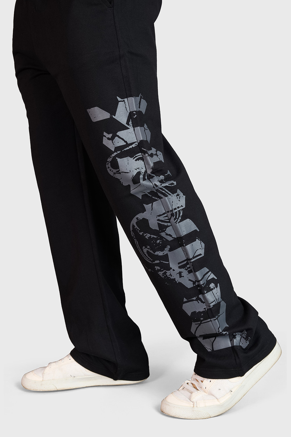 Image of FuaarK Graphic Print Men Black Track Pants