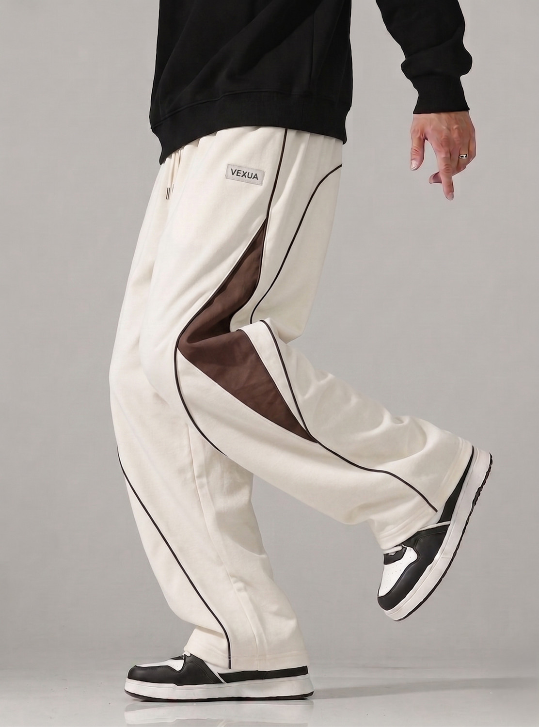 Image of VEXUA Striped Men Beige Track Pants