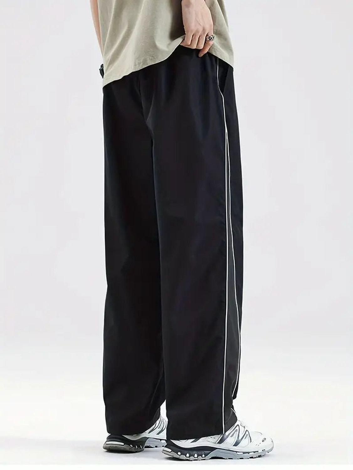 Image of METRONAUT Solid Men Black Track Pants