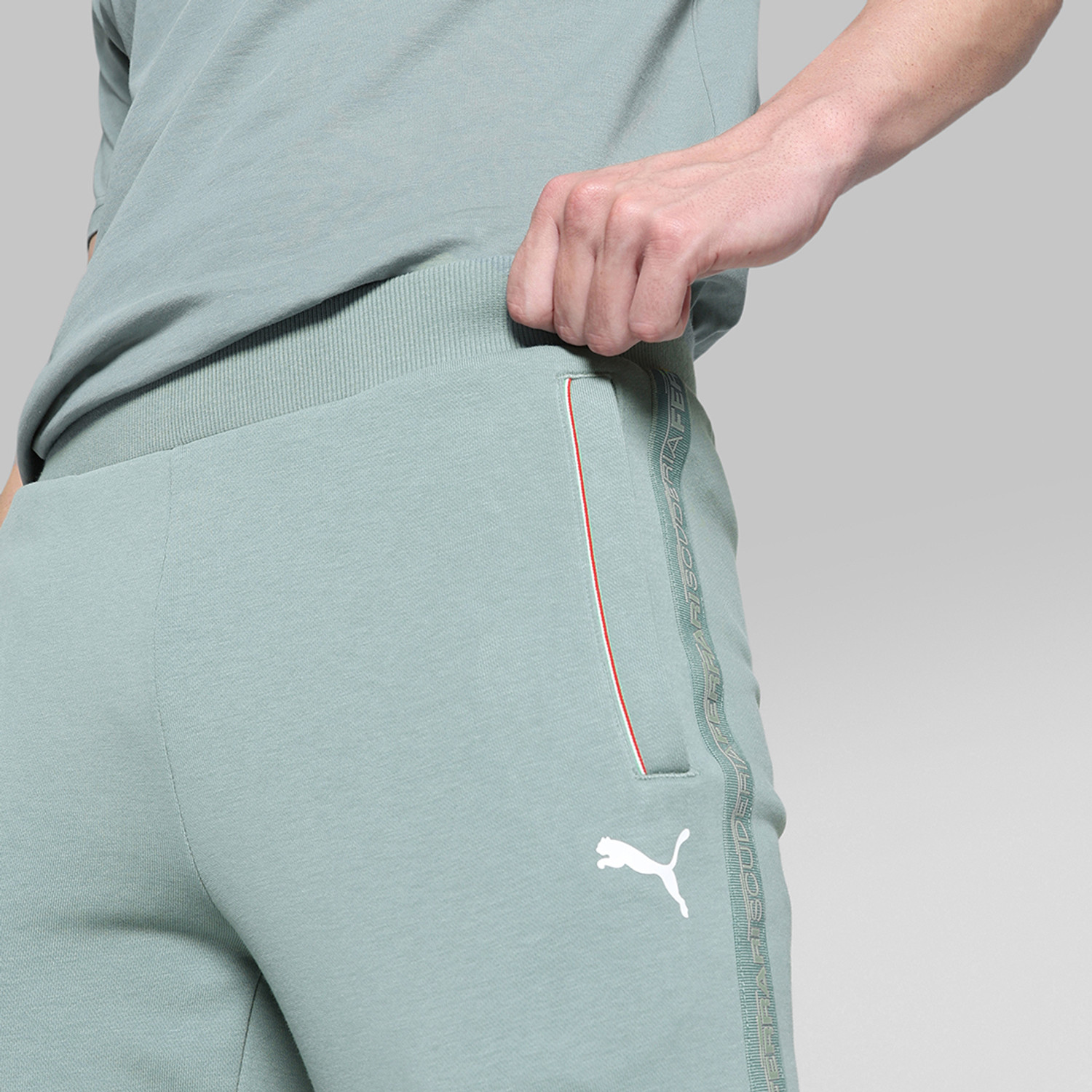 Image of PUMA Solid Men Green Track Pants