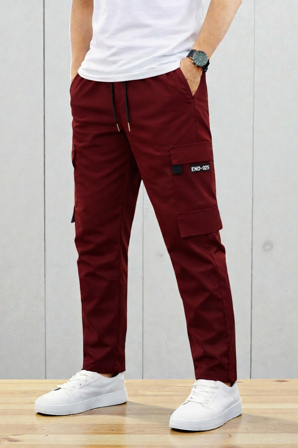 Image of HARDFLEX Solid Men Maroon Track Pants