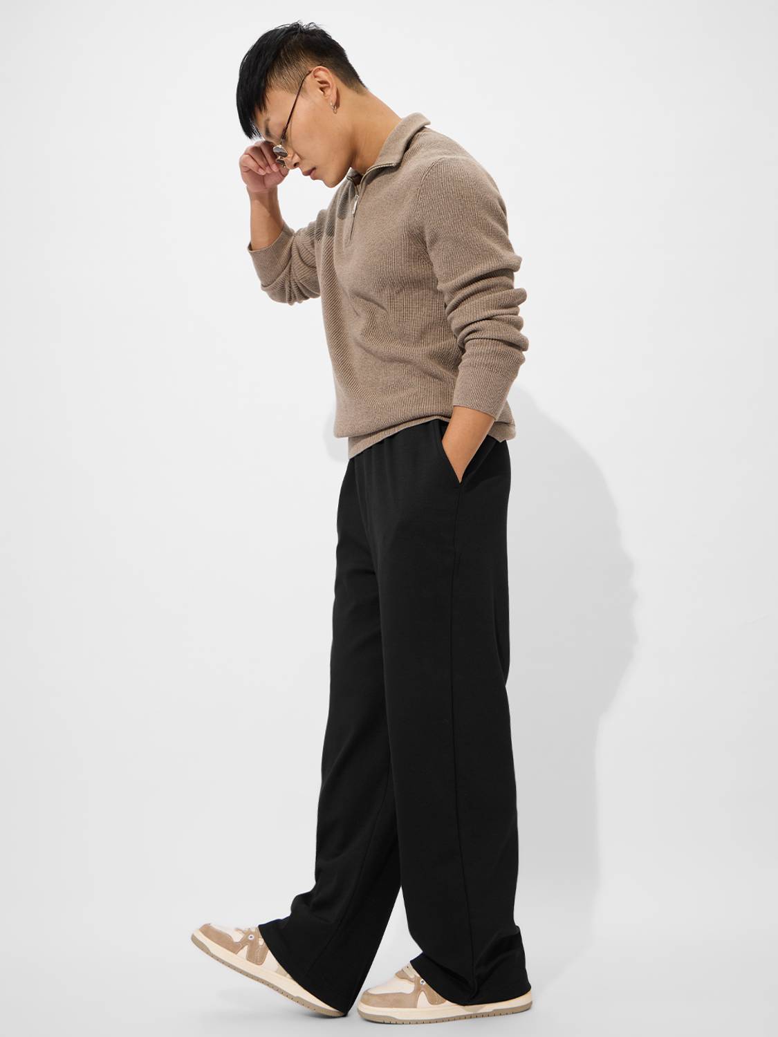 The Souled Store Solid Men Black Track Pants - Image 4