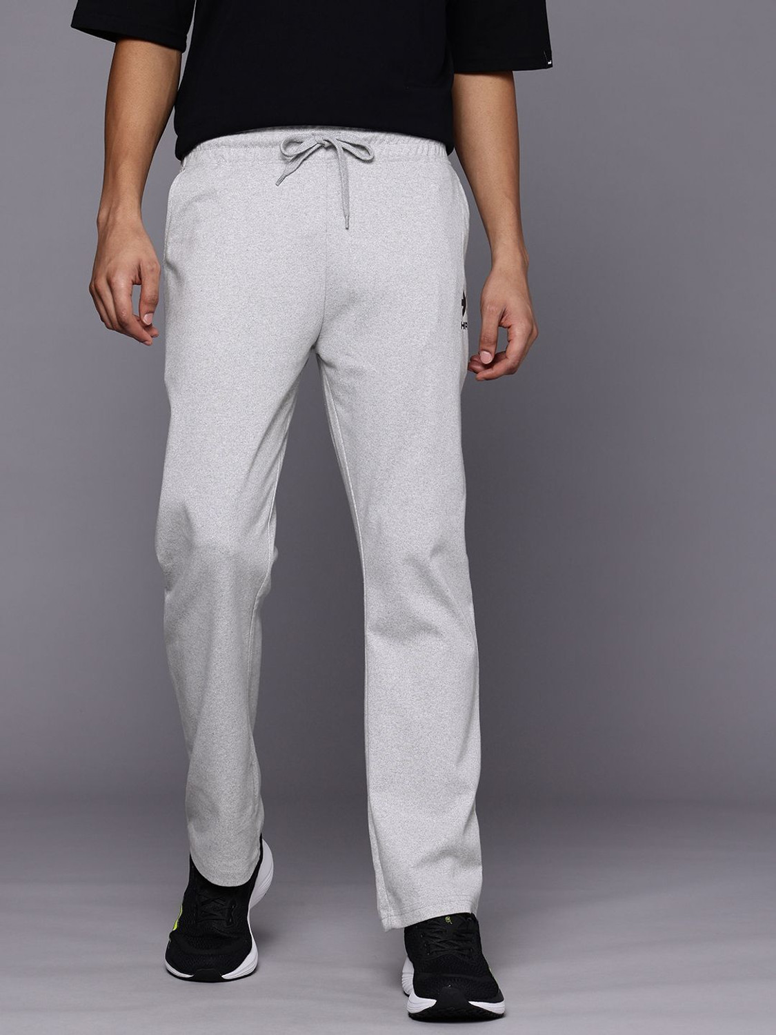 Image of HRX by Hrithik Roshan Printed Men Grey Track Pants