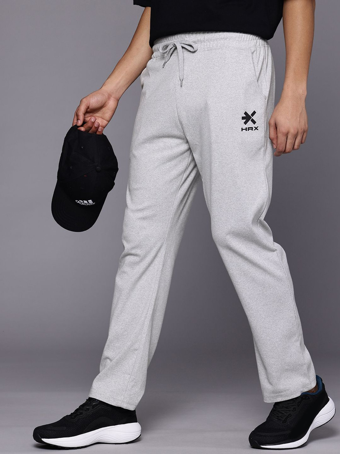 Image of HRX by Hrithik Roshan Printed Men Grey Track Pants