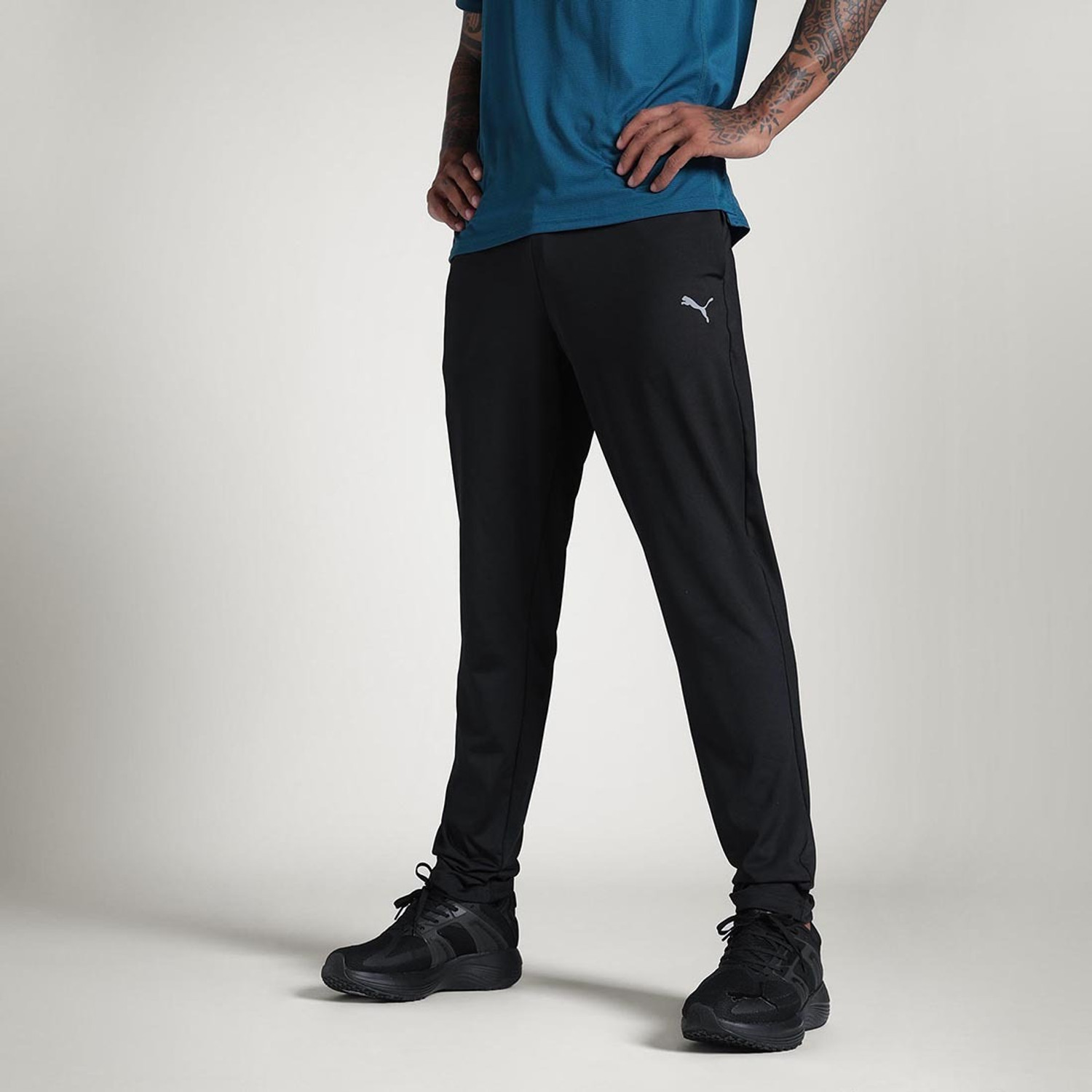 Image of PUMA Men Solid Black Track Pants