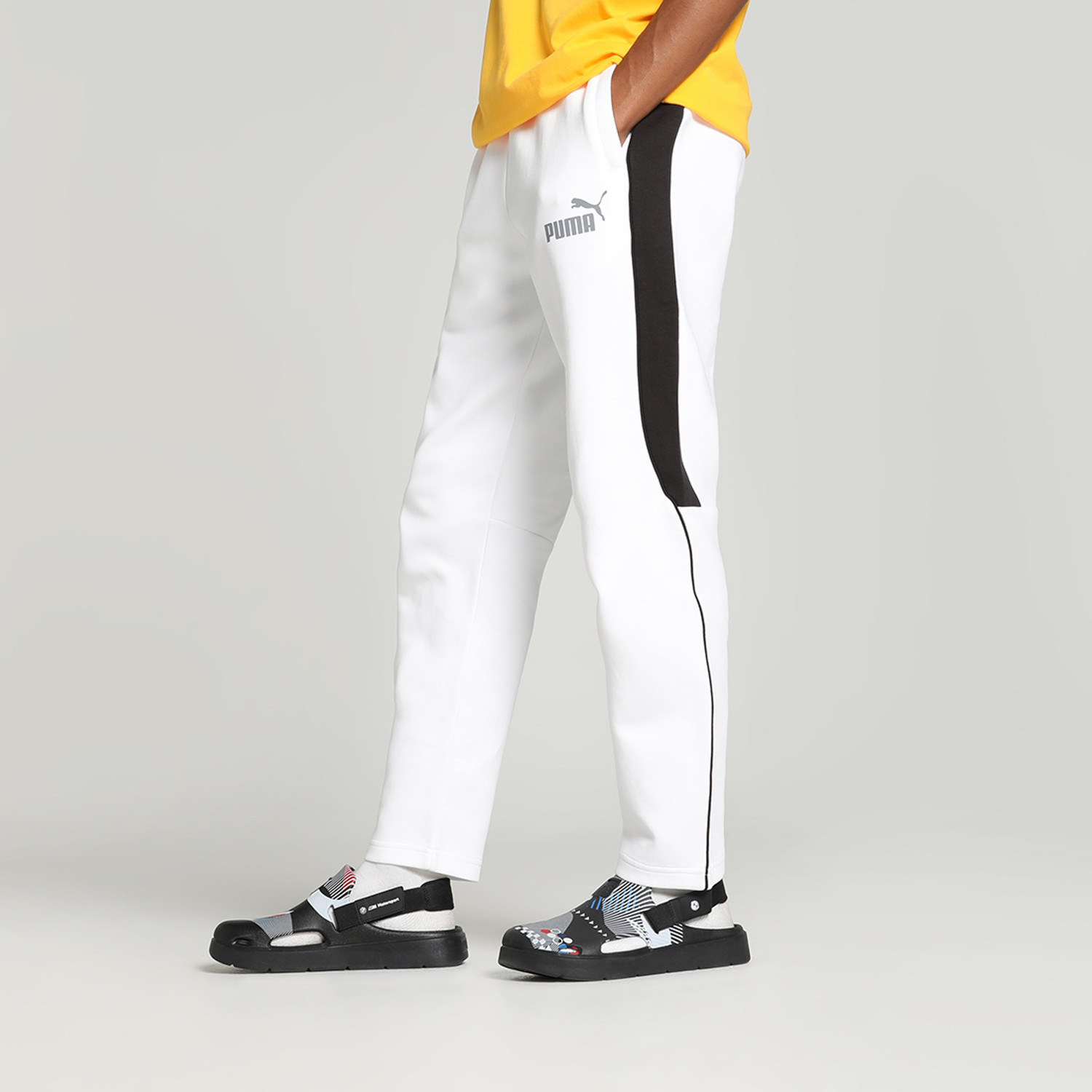 Image of PUMA Solid Men White Track Pants