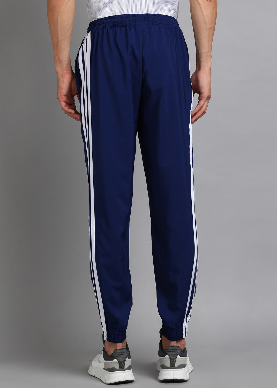 Image of ADIDAS Men Striped Blue Track Pants
