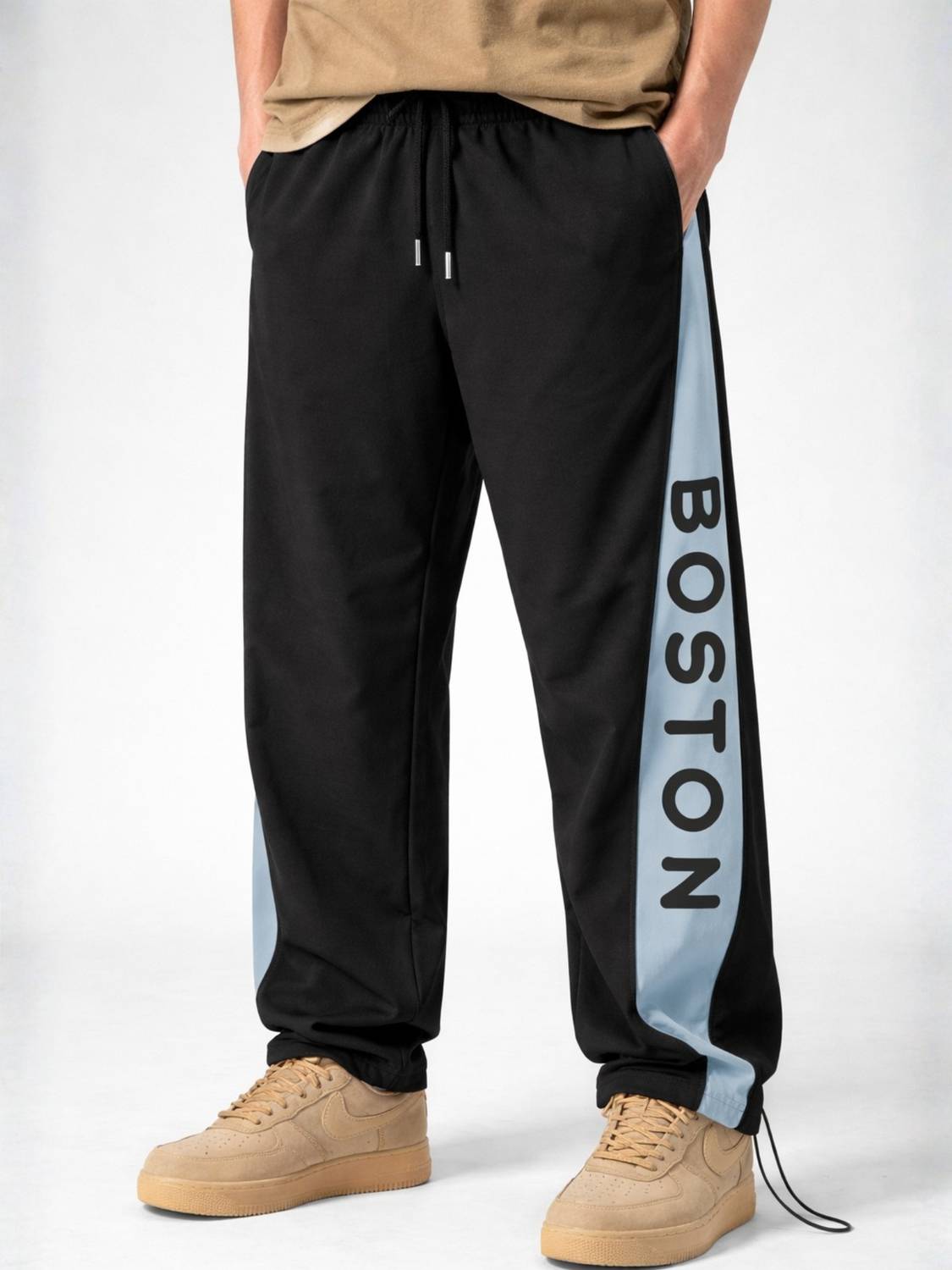 Jump Cuts Men Black, Grey Track Pants - Image 2