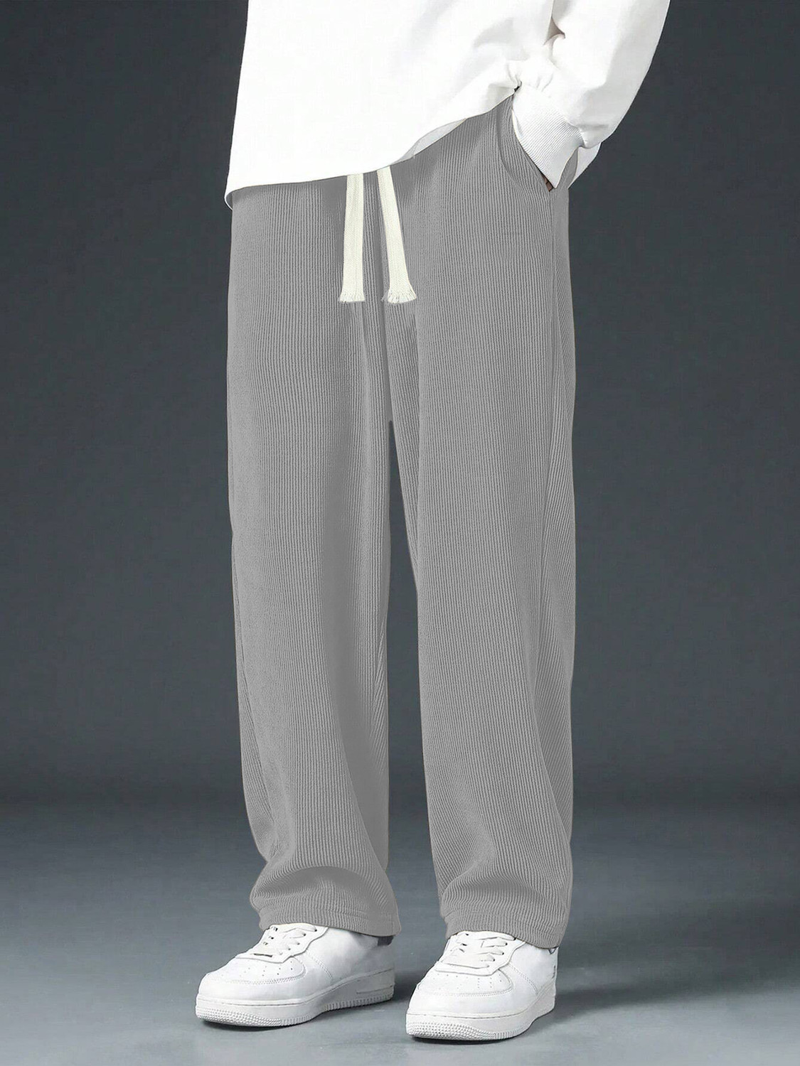 Image of KAJARU Solid Men Grey Track Pants