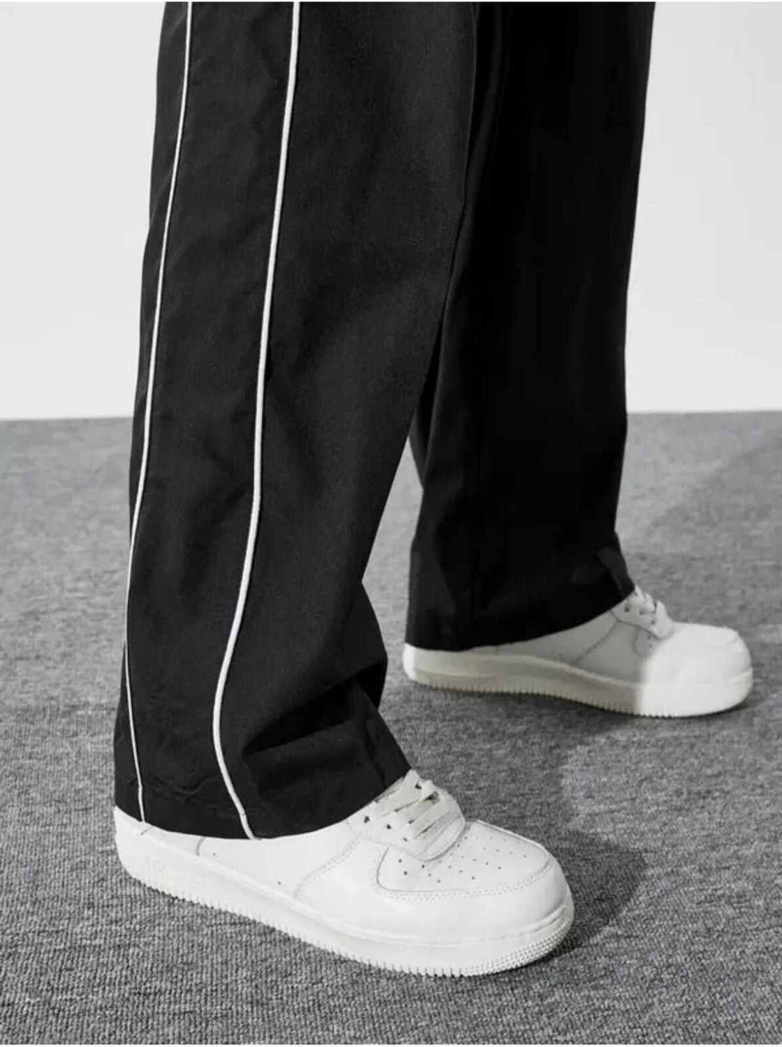 Image of Paralians Striped Men Black Track Pants