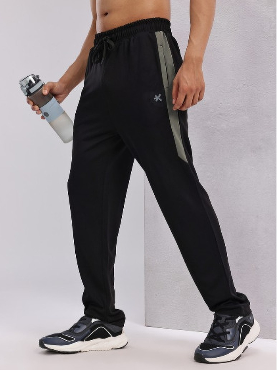 Image of HRX by Hrithik Roshan Solid Men Black Track Pants