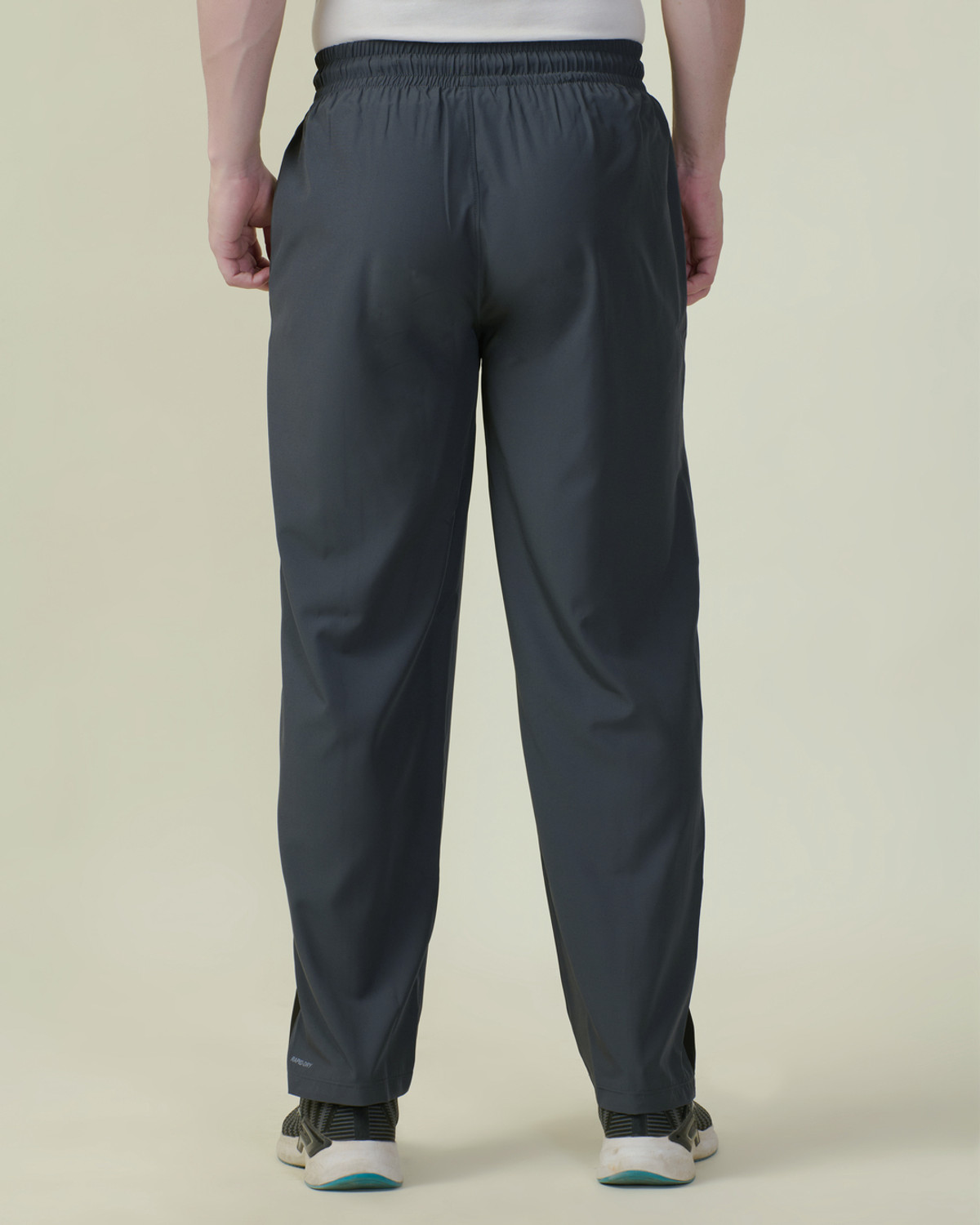 Image of HRX by Hrithik Roshan Striped Men Grey Track Pants