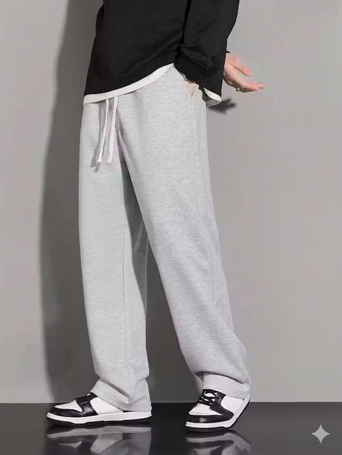 Image of IESHNE LIFESTYLE Solid Men Grey Track Pants