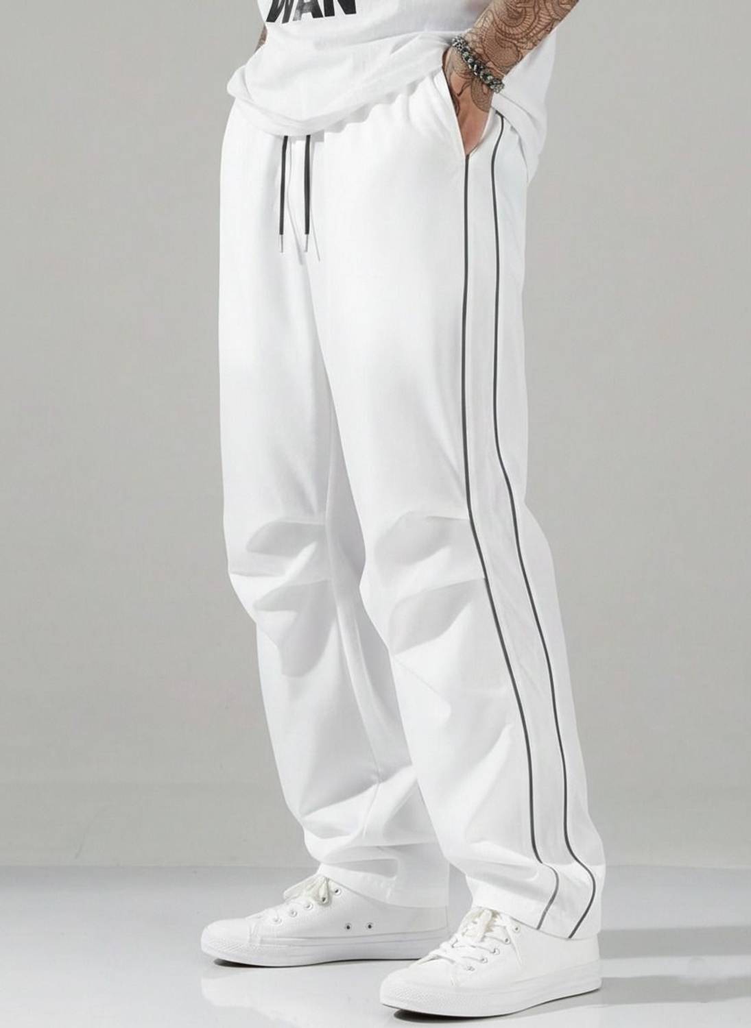 rk hub Solid Men White Track Pants - Image 1