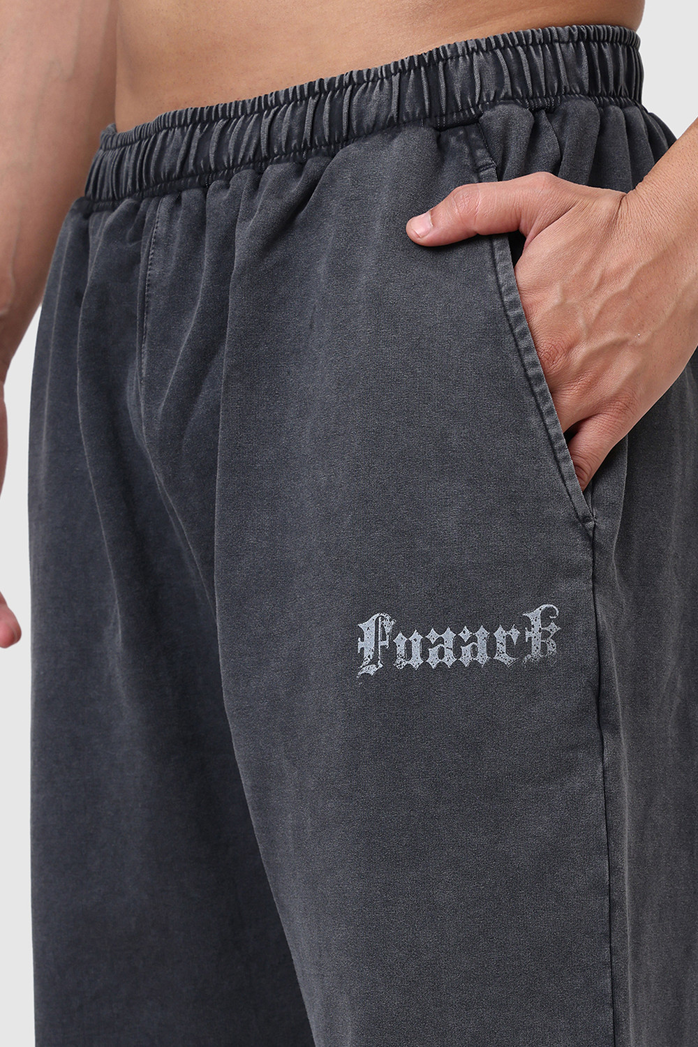 Image of FuaarK Solid Men Grey Track Pants