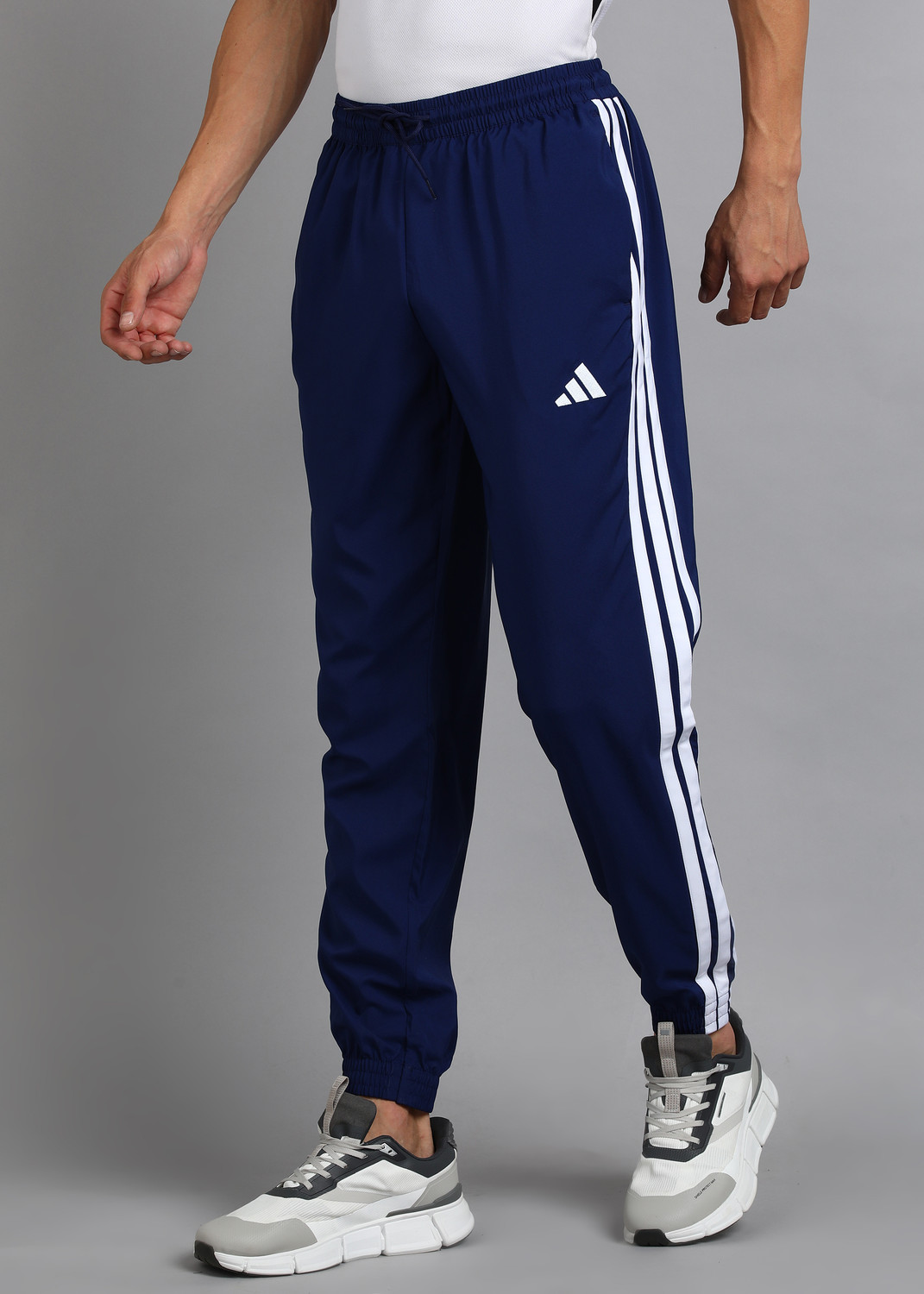 Image of ADIDAS Men Striped Blue Track Pants