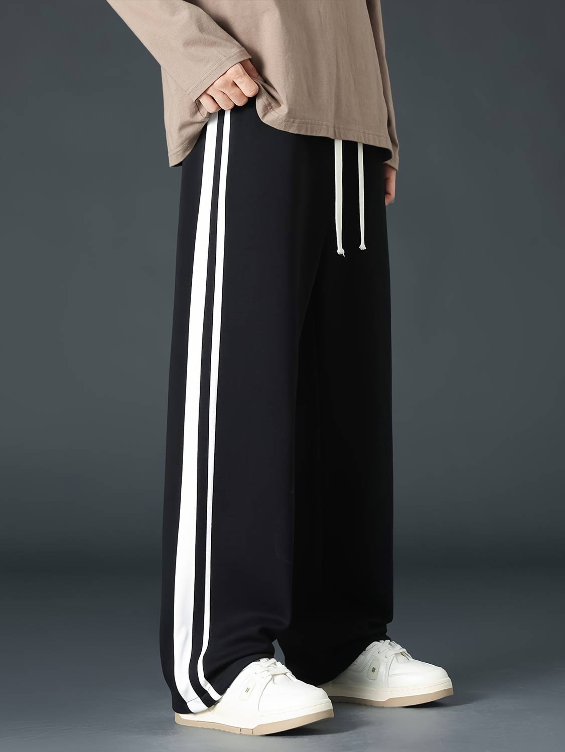 Paralians Black Striped Men Track Pants - Image 2