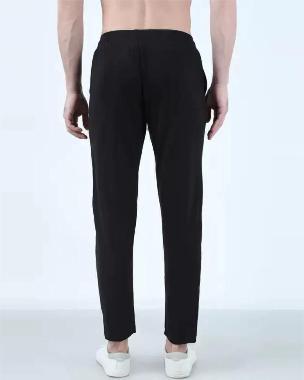Image of Duooble Solid Men Grey, Black Track Pants