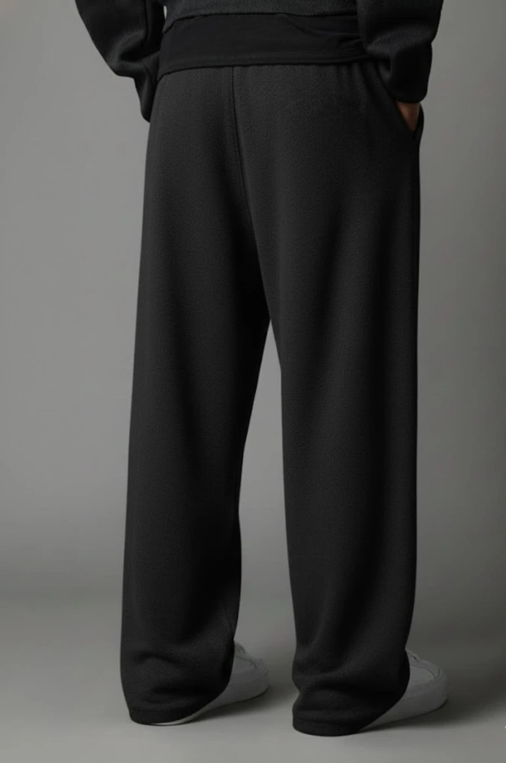 Image of Laitinen Solid Men Black Track Pants