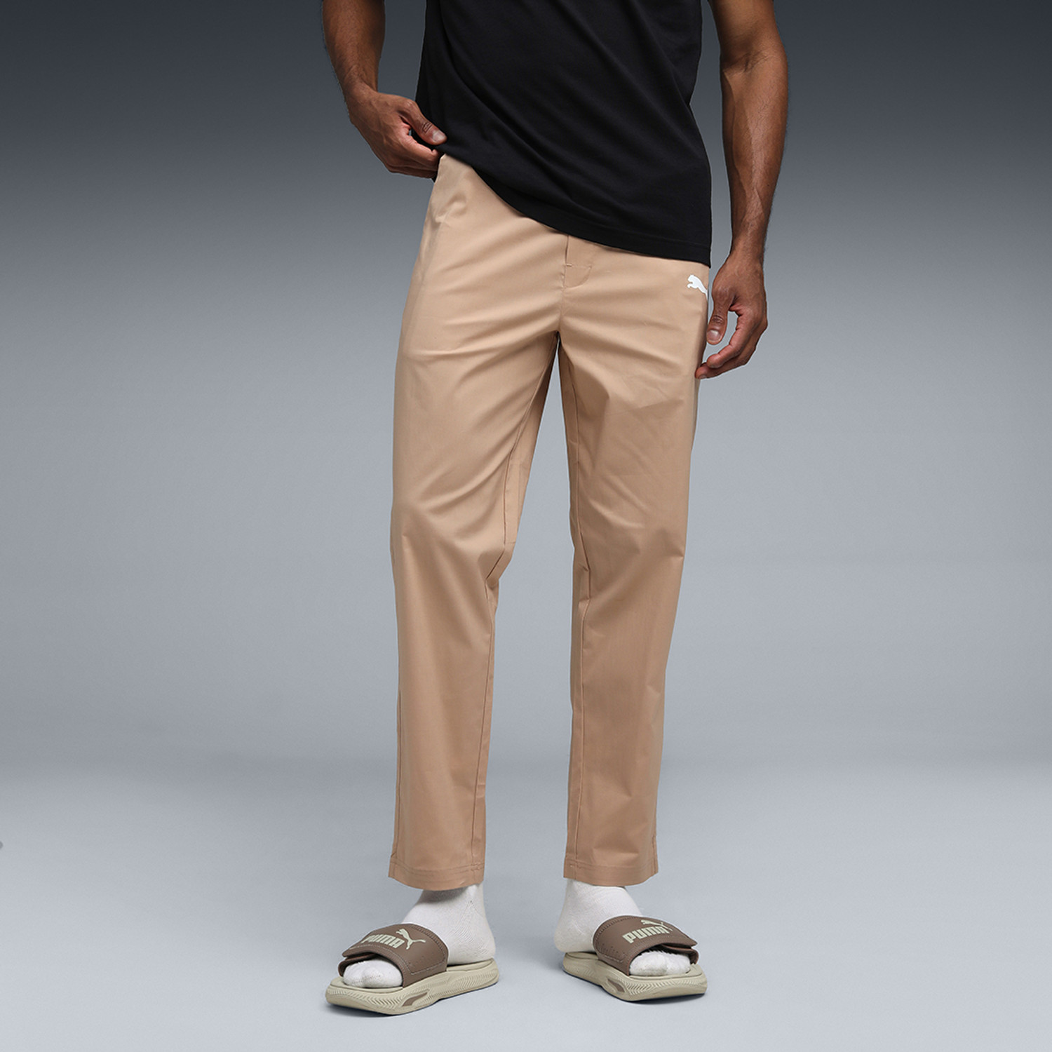 Image of PUMA Solid Men Beige Track Pants