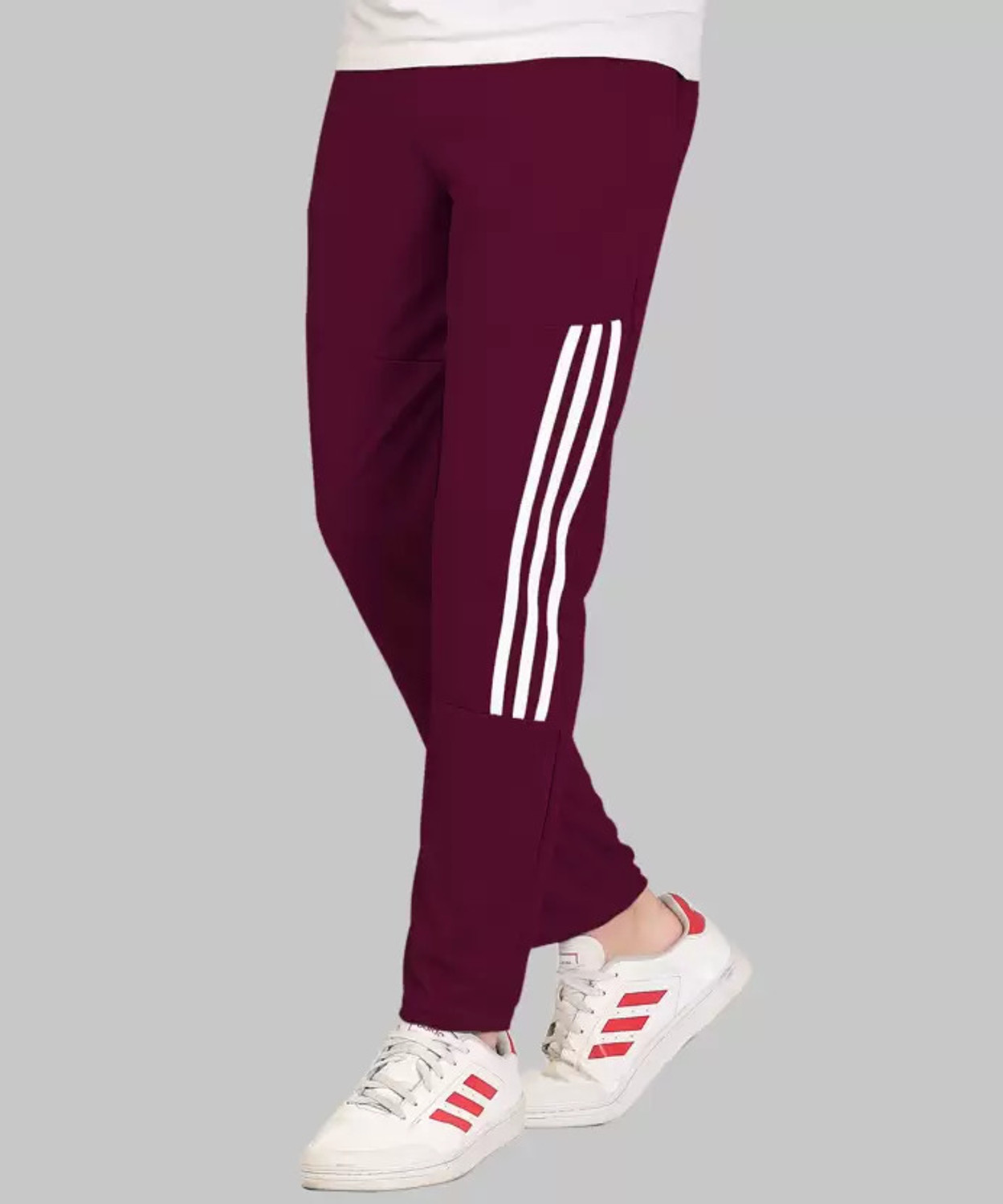 Image of GAJVU Men Dark Blue, Maroon, Black, White Track Pants