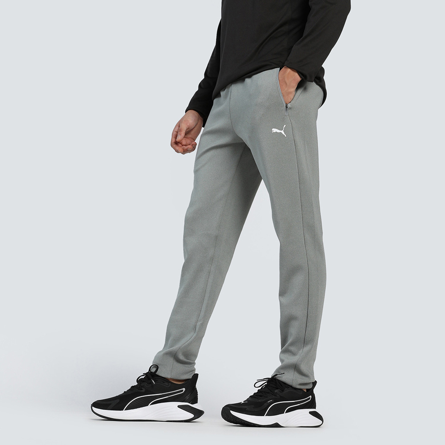 Image of PUMA Solid Men Grey Track Pants