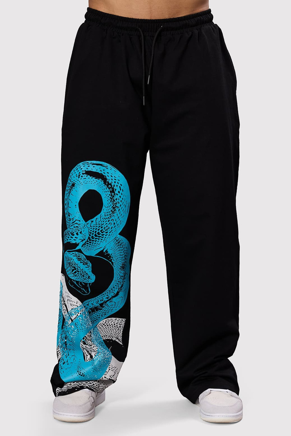 Image of FuaarK Graphic Print Men Black Track Pants