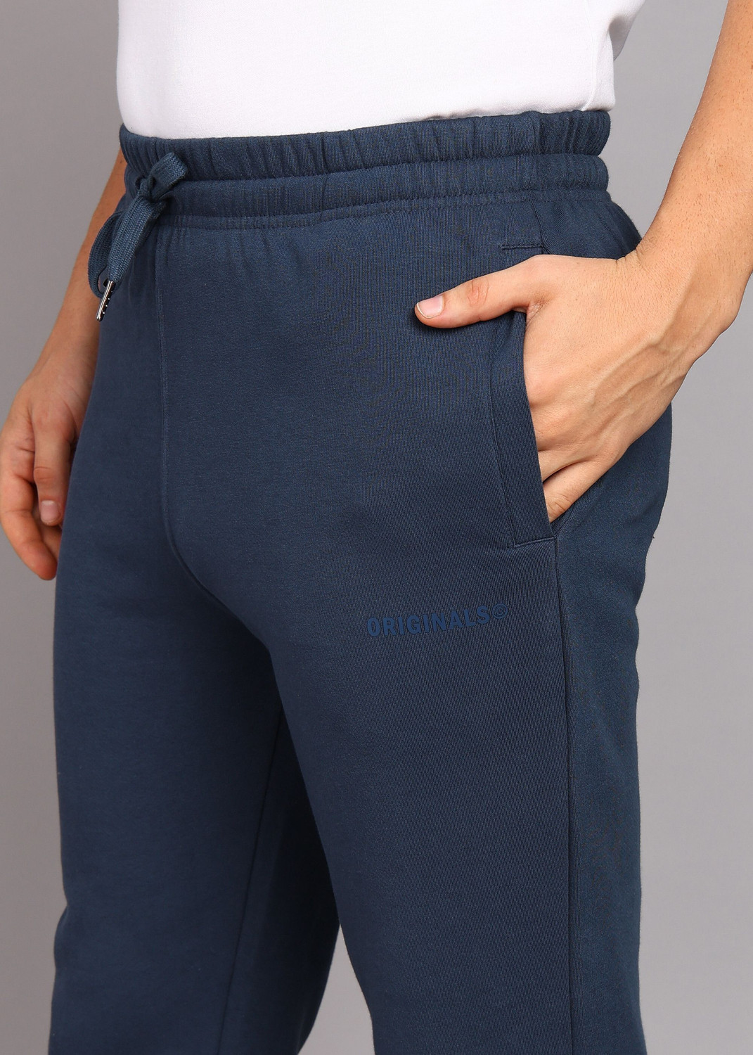 Image of Alan Jones Solid Men Blue Track Pants