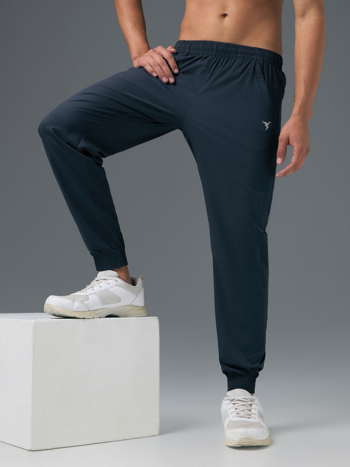 Image of TECHNOSPORT Solid Men Blue Track Pants