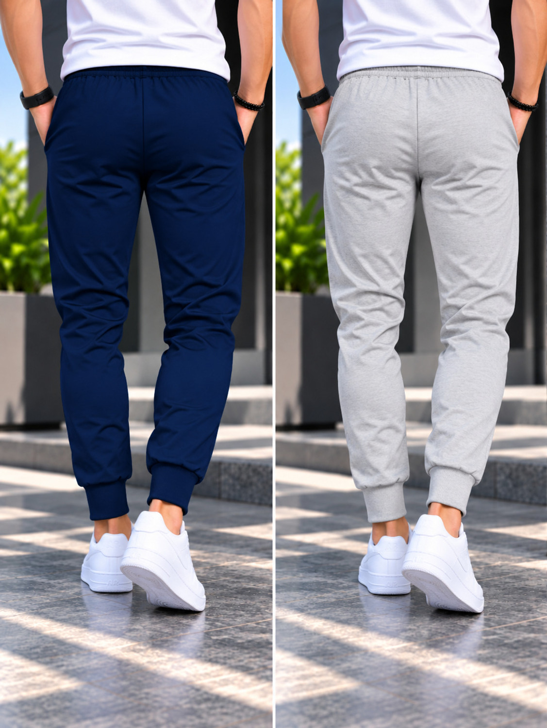 Image of NB NICKY BOY Men Printed Dark Blue, Grey Track Pants