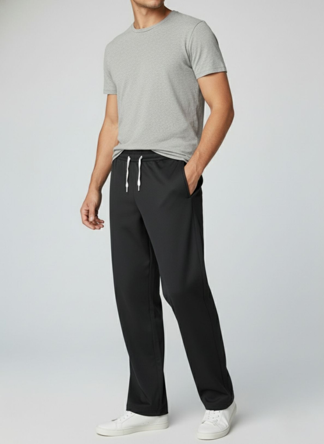 Image of INDICLUB Loose Fit Men Black Trousers