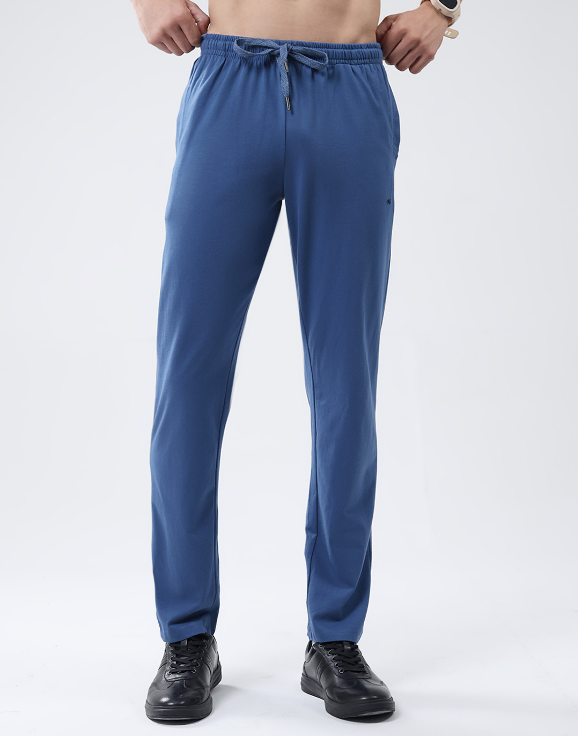 Image of MONTE CARLO Solid Men Blue Track Pants