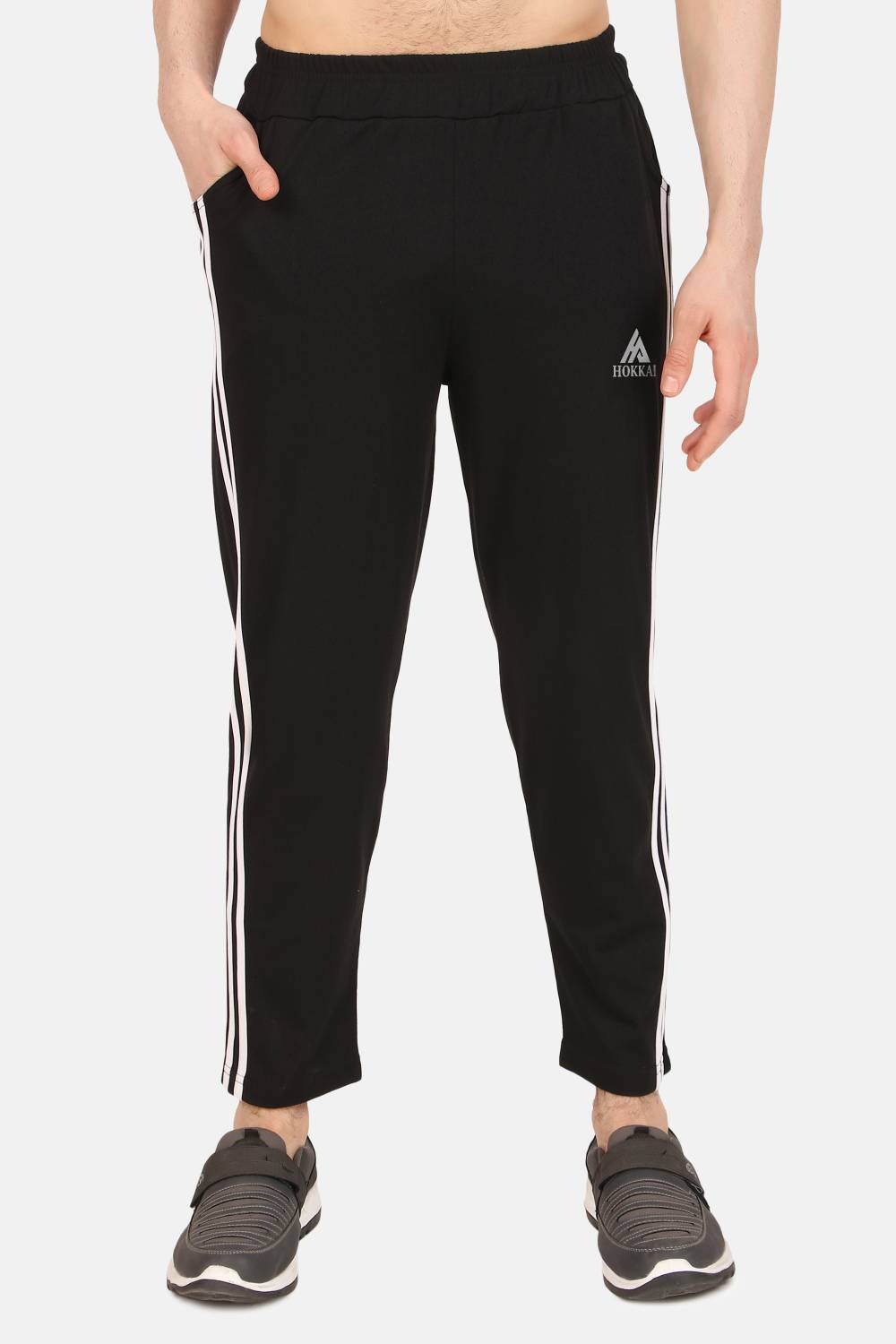 Clothina Black Striped Men Track Pants - Image 3