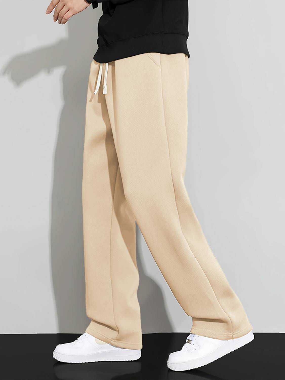 JexPuti Men Beige Track Pants - Image 2