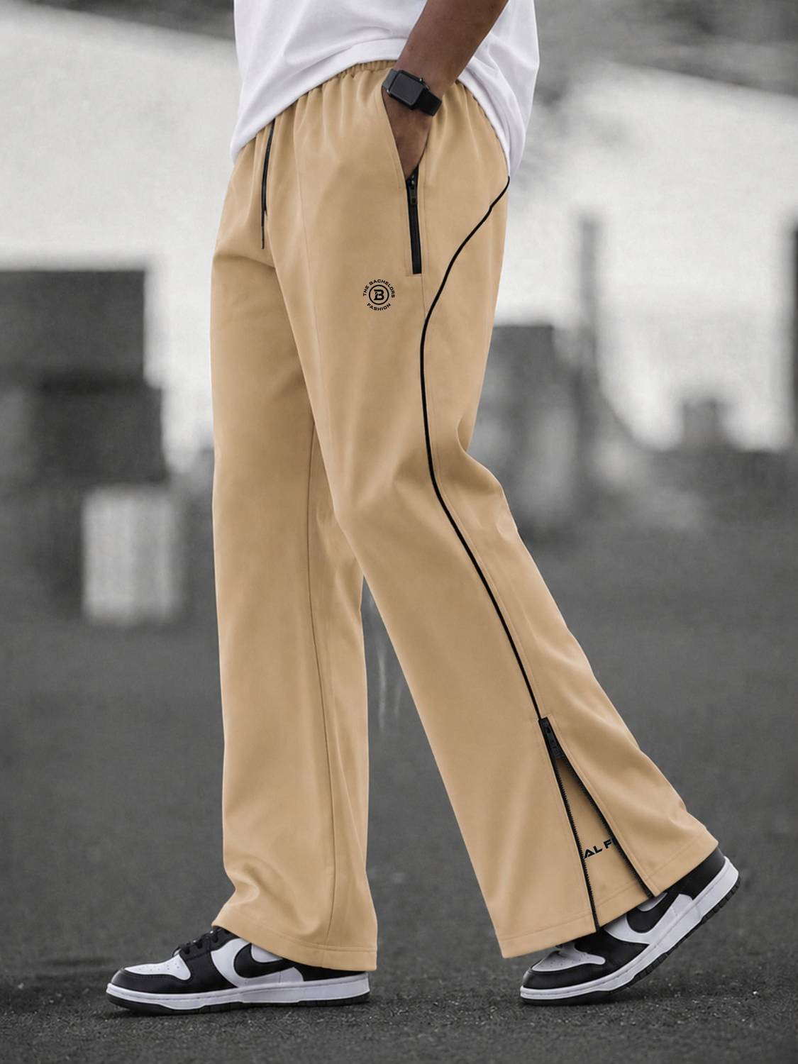 THE BACHELORS FASHION Beige Track Pants - Image 1
