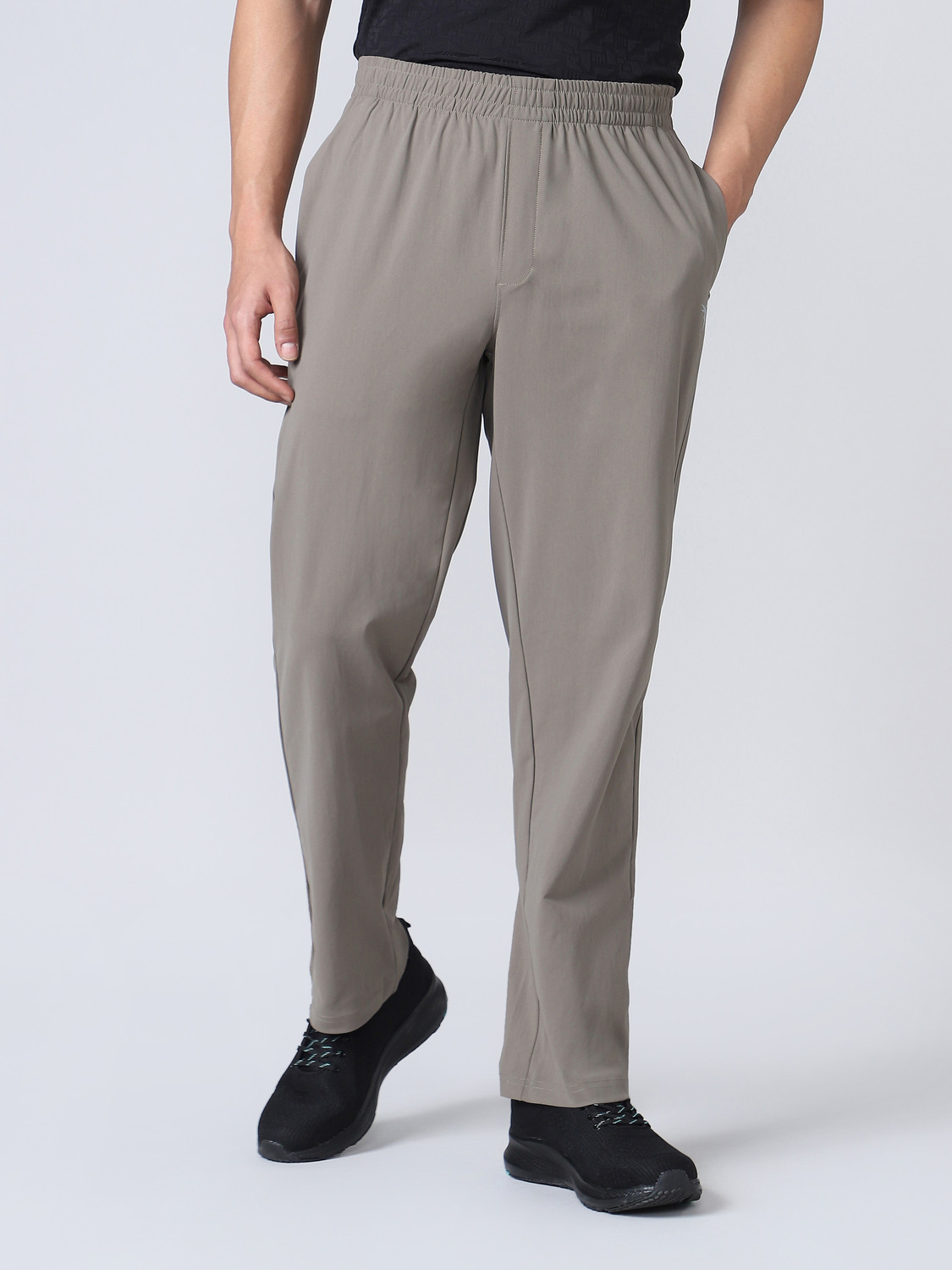 Image of TECHNOSPORT Solid Men Grey Track Pants