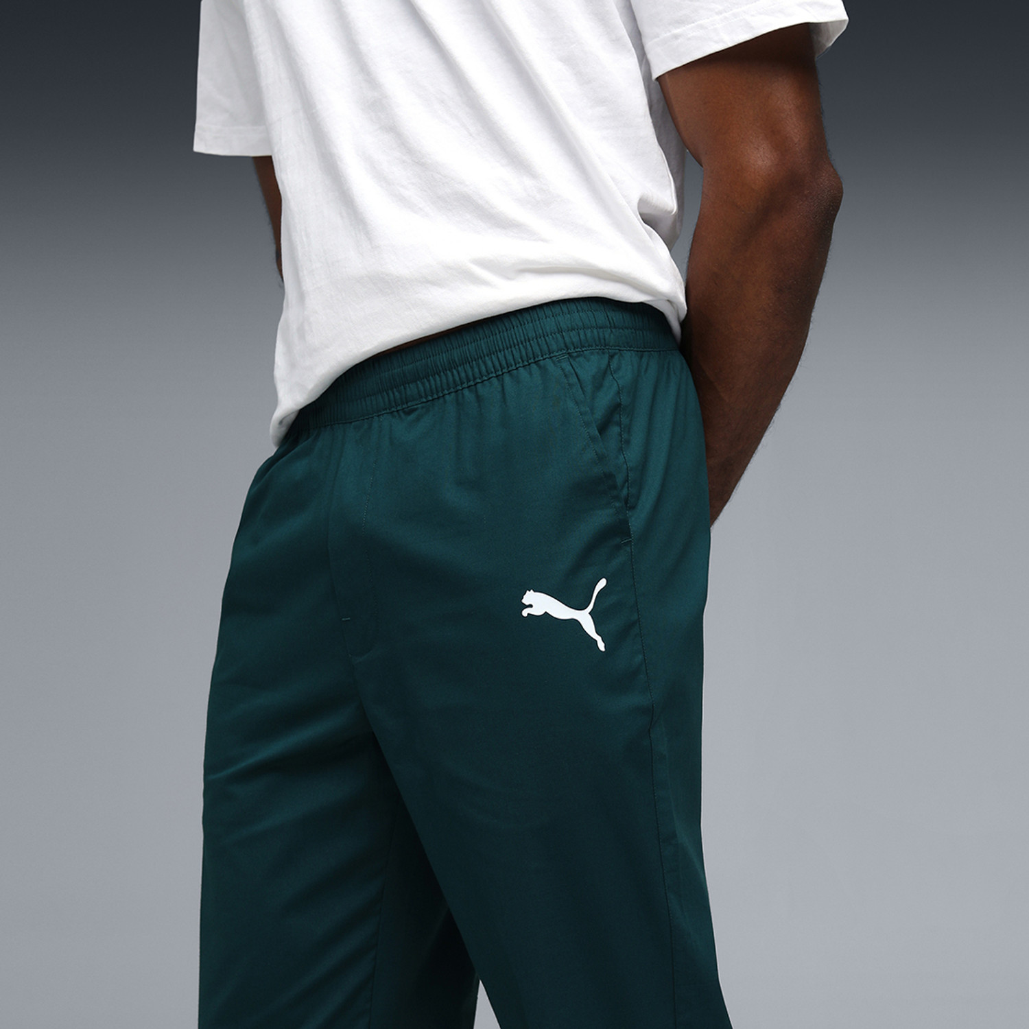 Image of PUMA Solid Men Green Track Pants