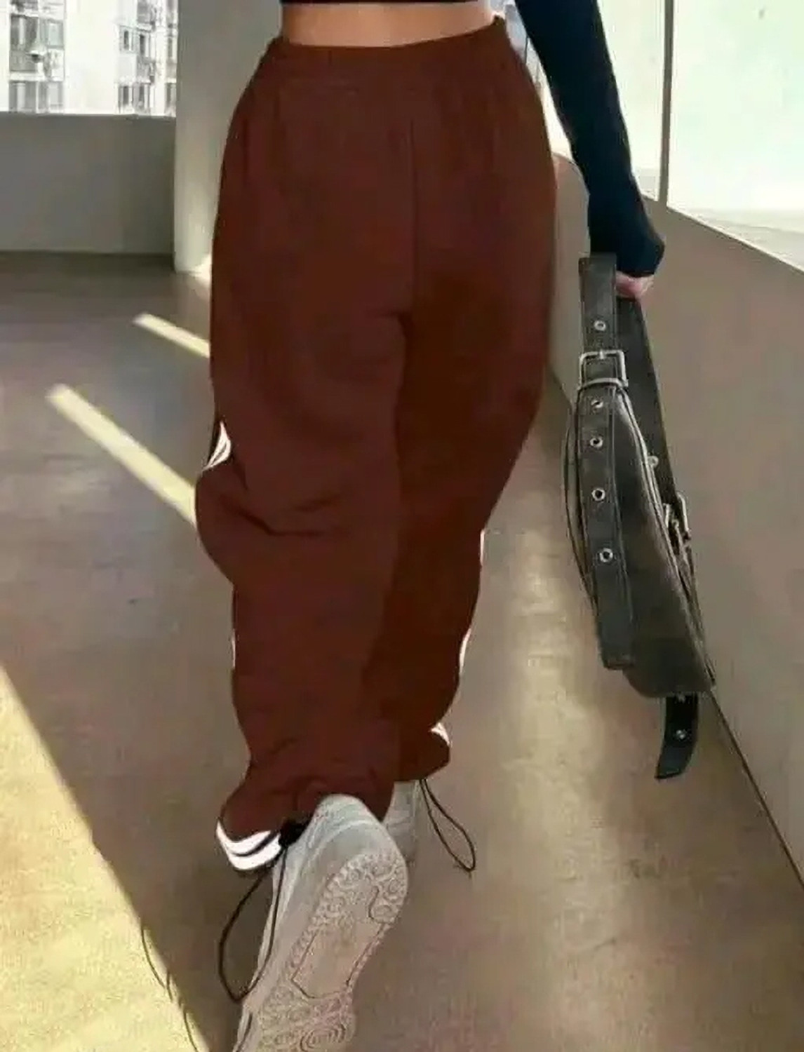 Image of Kiba Retail Striped Women Brown Track Pants