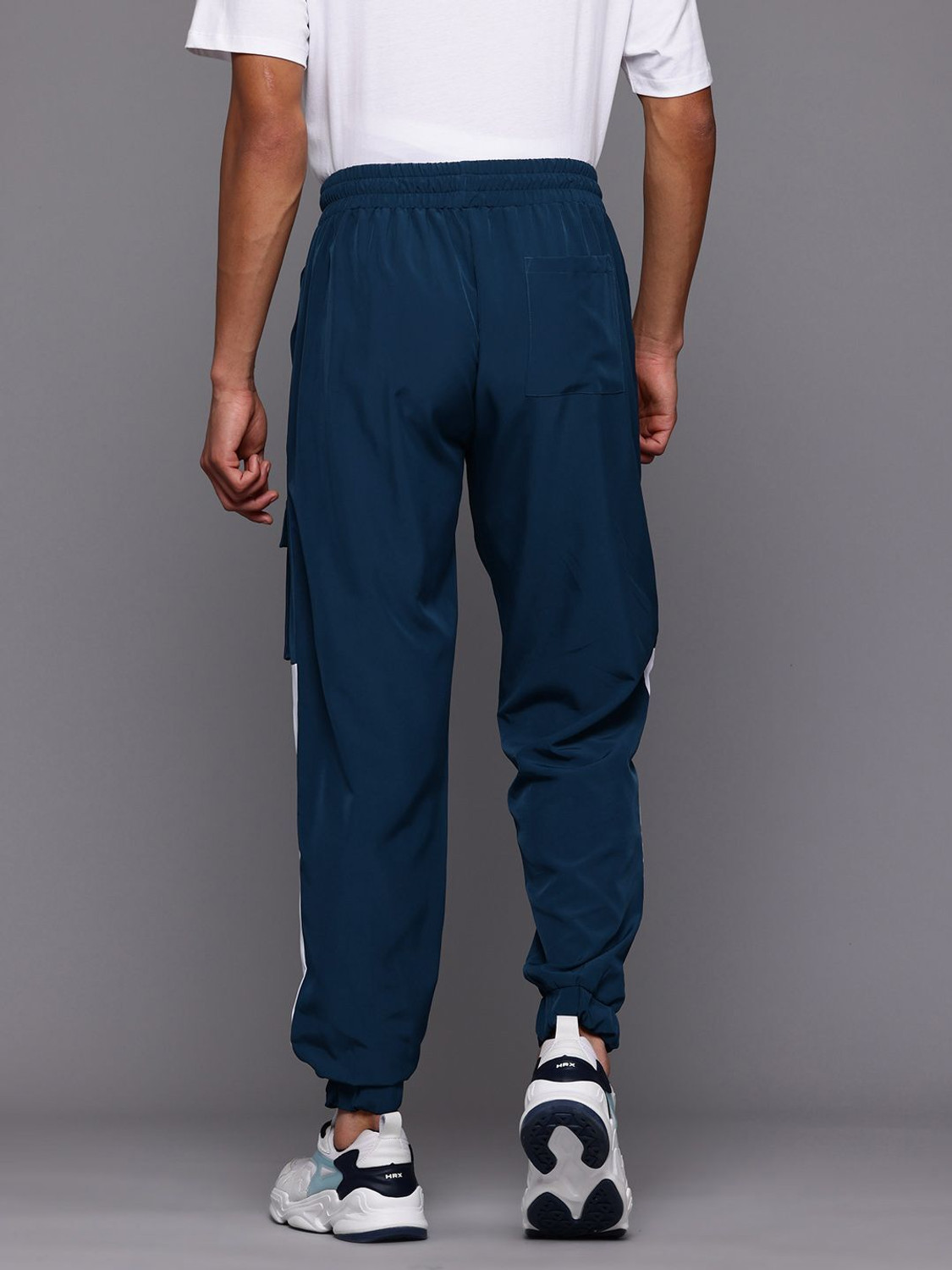 Image of HRX by Hrithik Roshan Solid Men Blue Track Pants